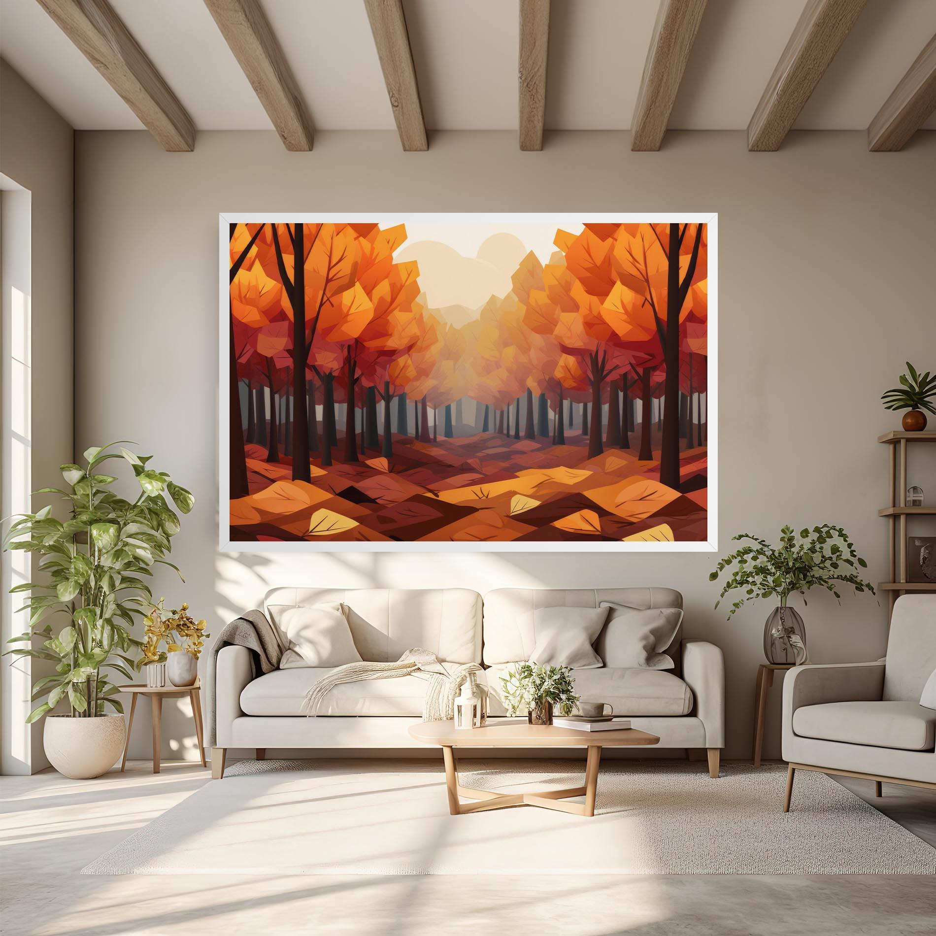 Leinwandbild Autumn Forest View mockup 6
