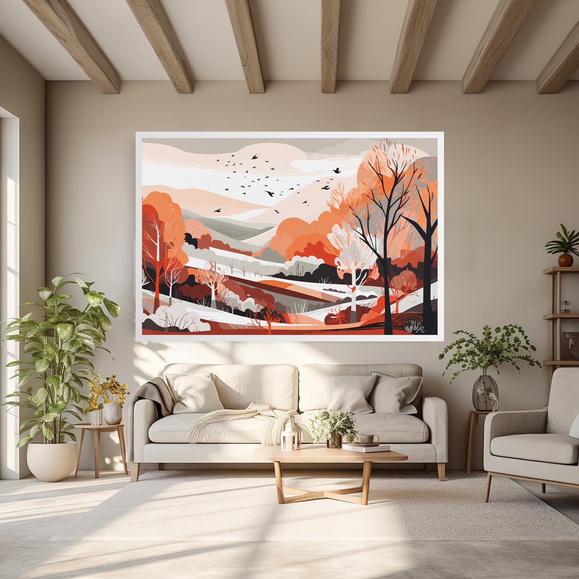 Leinwandbild Grey Orange Autumn mockup 6