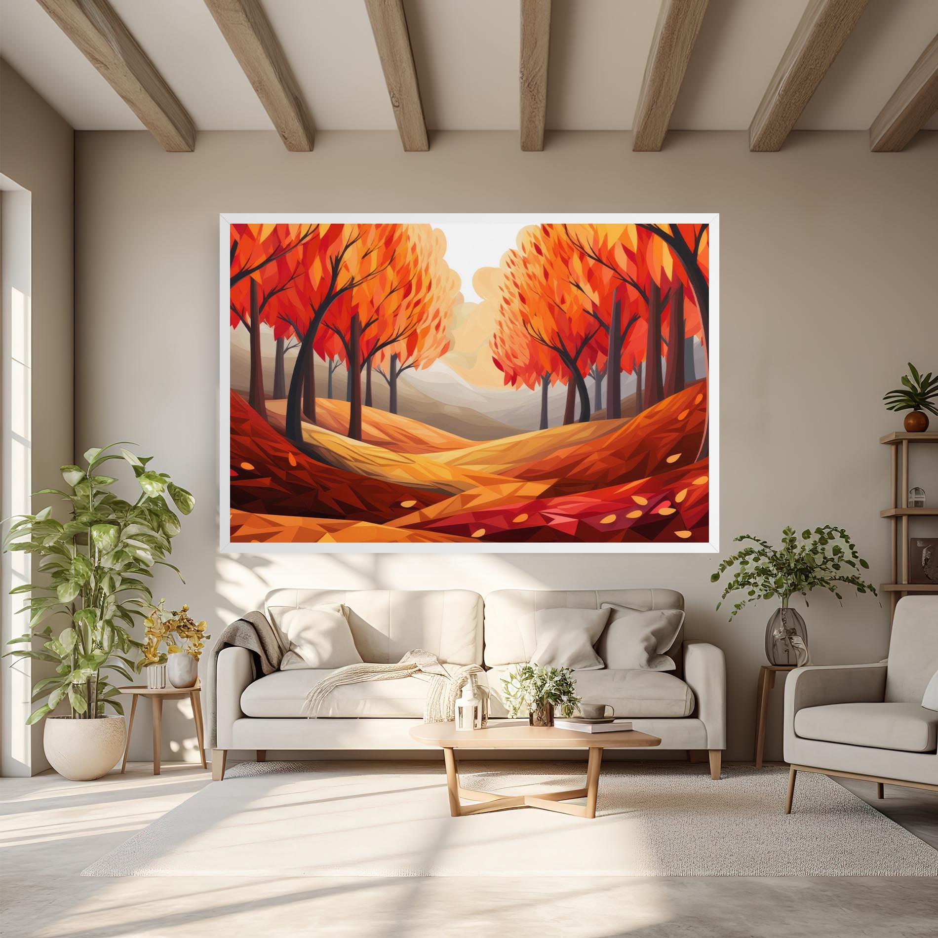 Leinwandbild Red Trees Art mockup 6