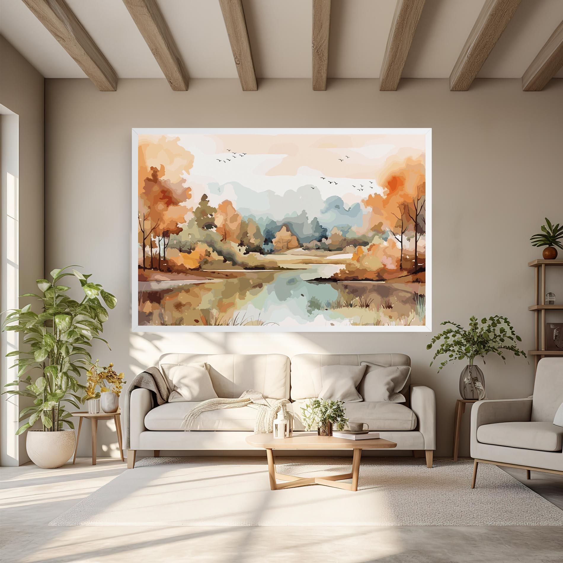 Leinwandbild Watercolor Autumn mockup 6