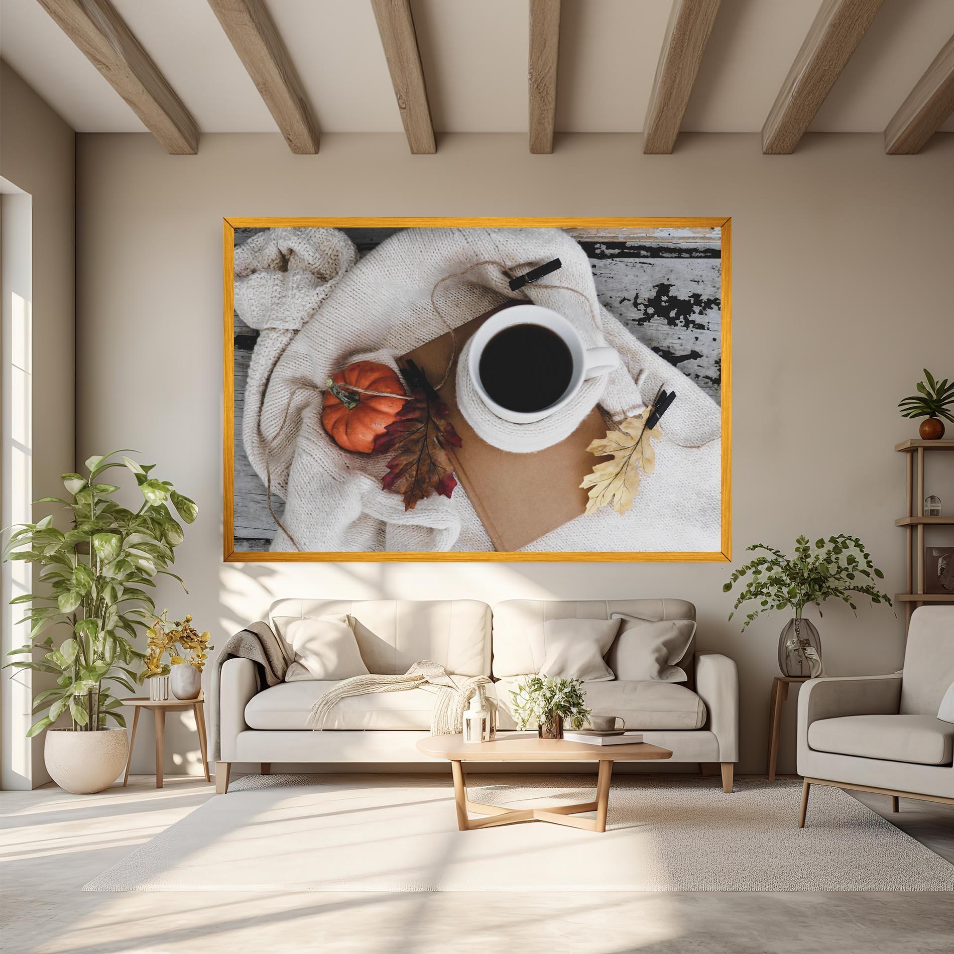 Leinwandbild Autumn Coffee mockup 6