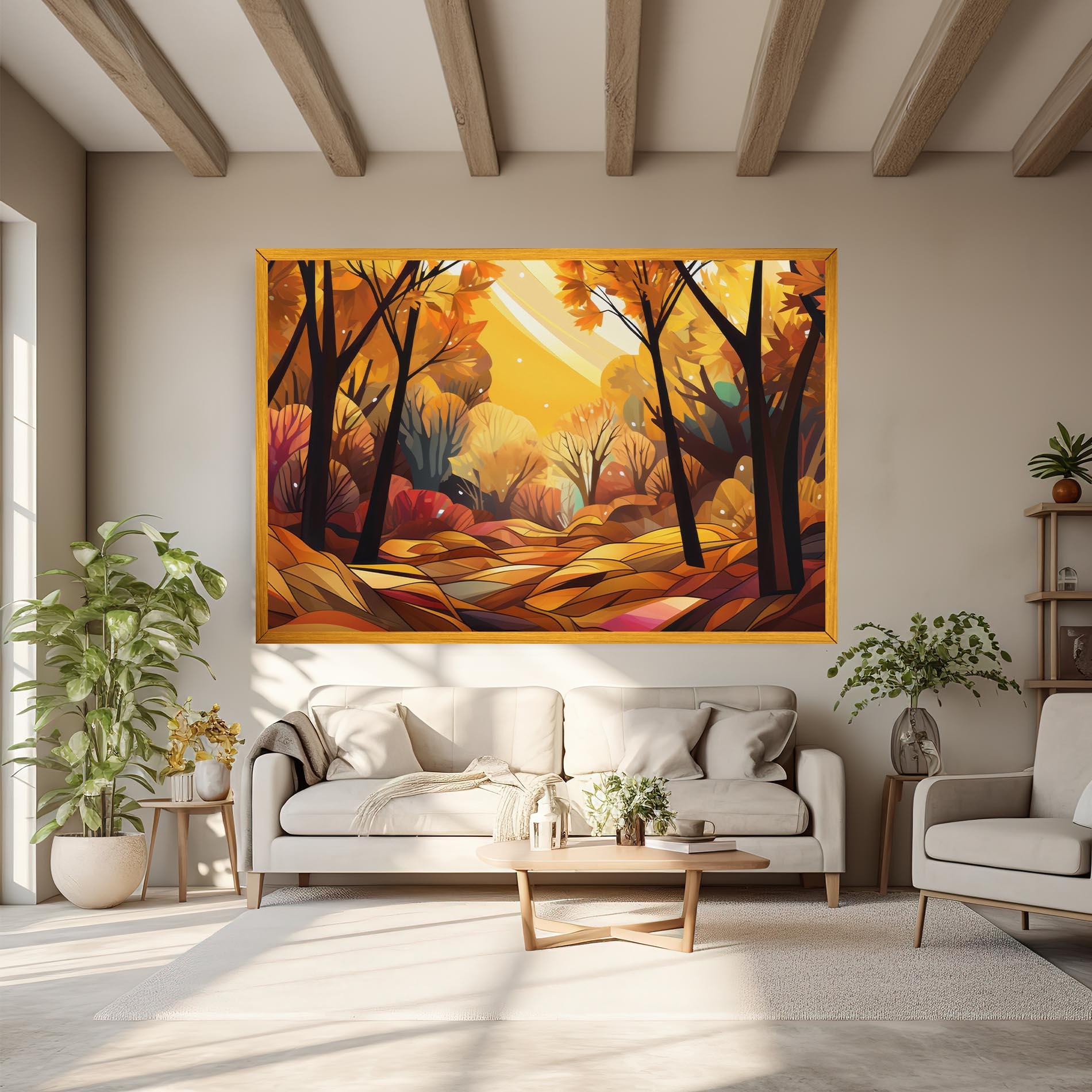 Leinwandbild Autumn Forest Art mockup 6