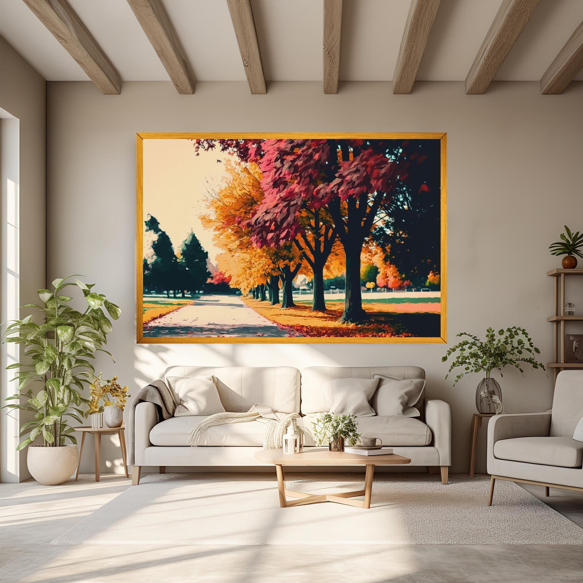 Leinwandbild Autumn Park mockup 6