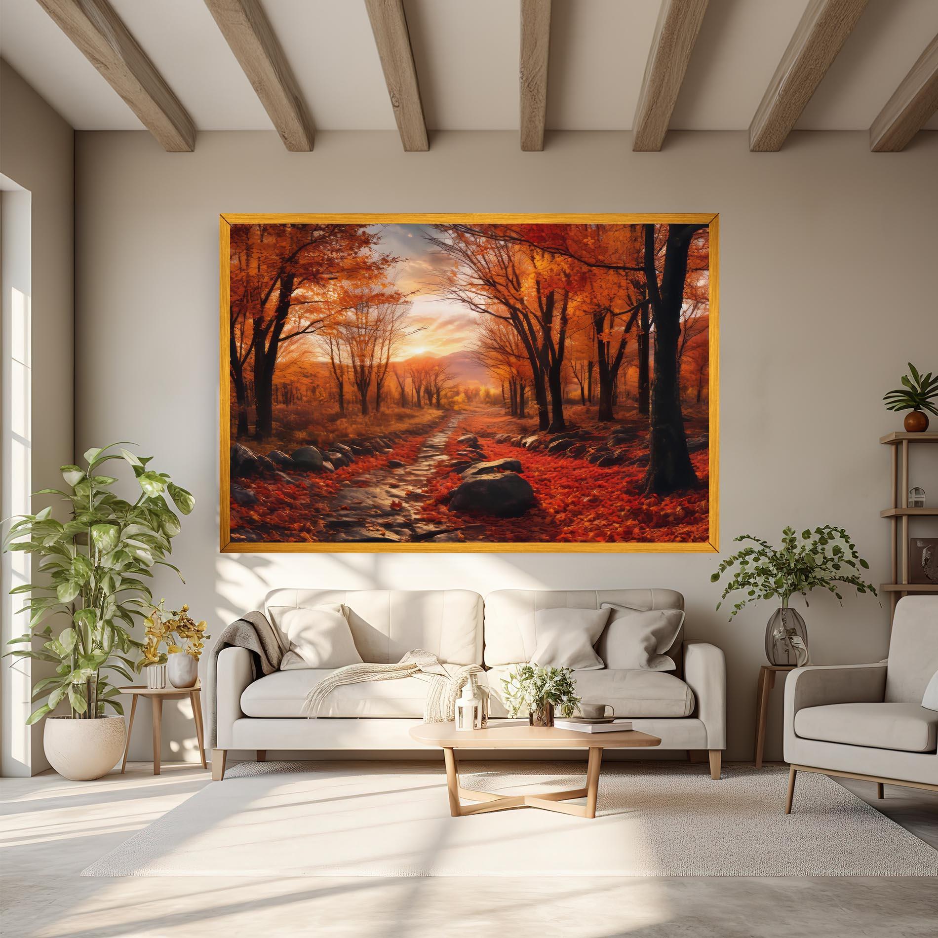 Leinwandbild Autumn Path mockup 6