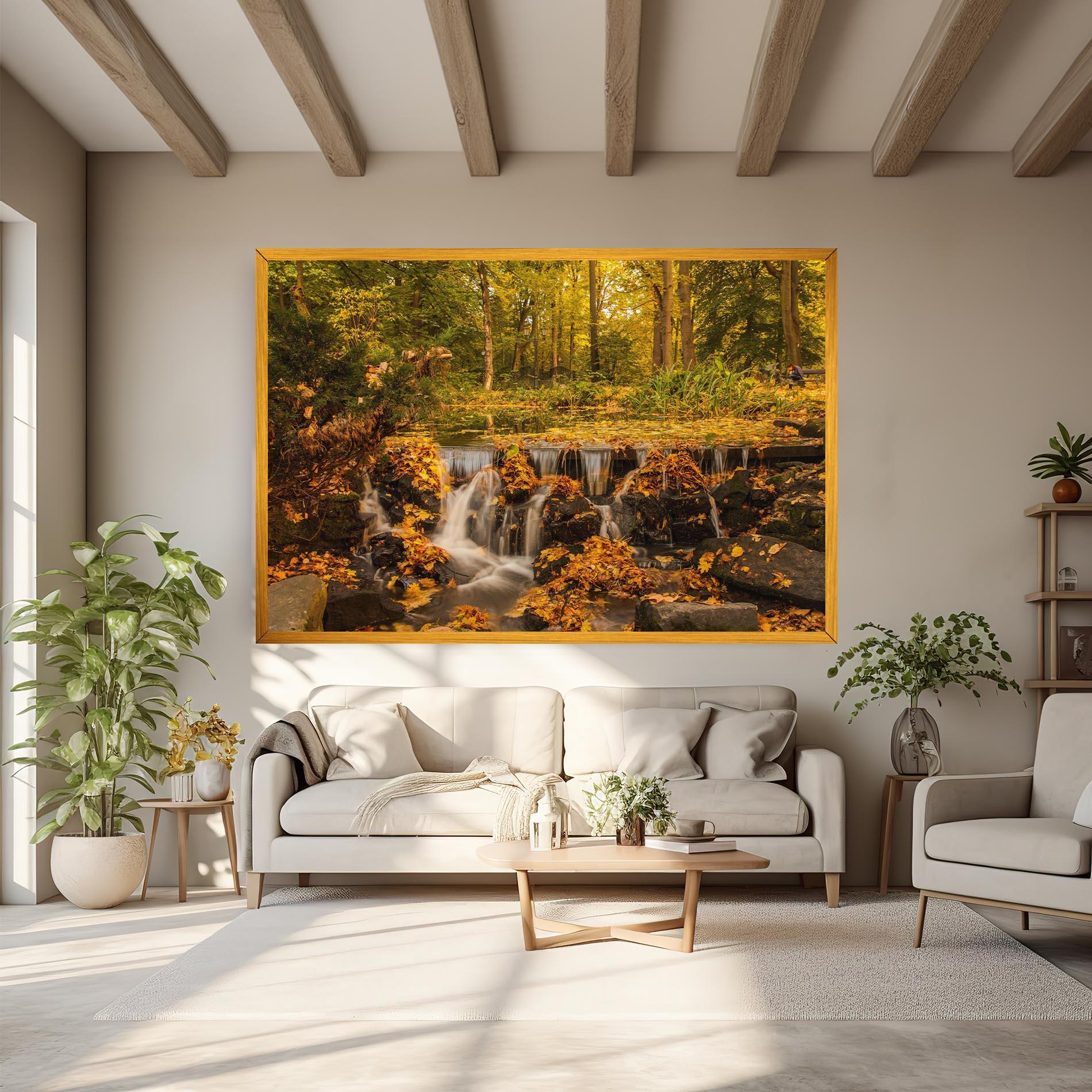 Leinwandbild Autumn Waterfall mockup 6
