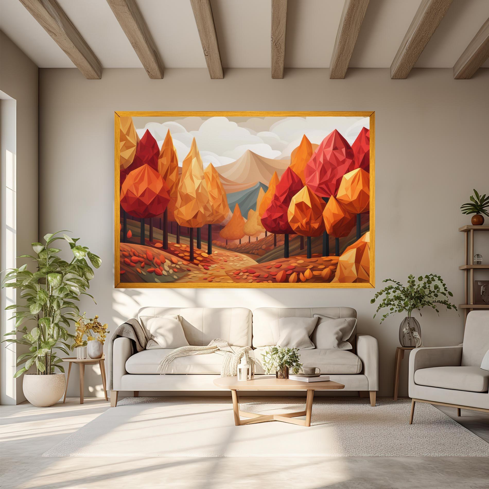 Leinwandbild Colorful Trees Art mockup 6