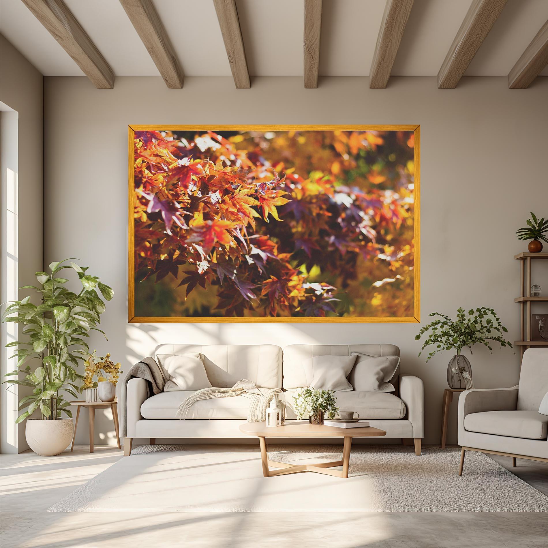 Leinwandbild Dark Red Leaves mockup 6