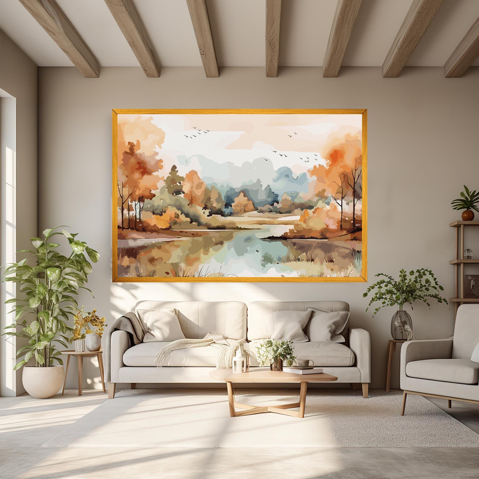 Leinwandbild Watercolor Autumn mockup 6