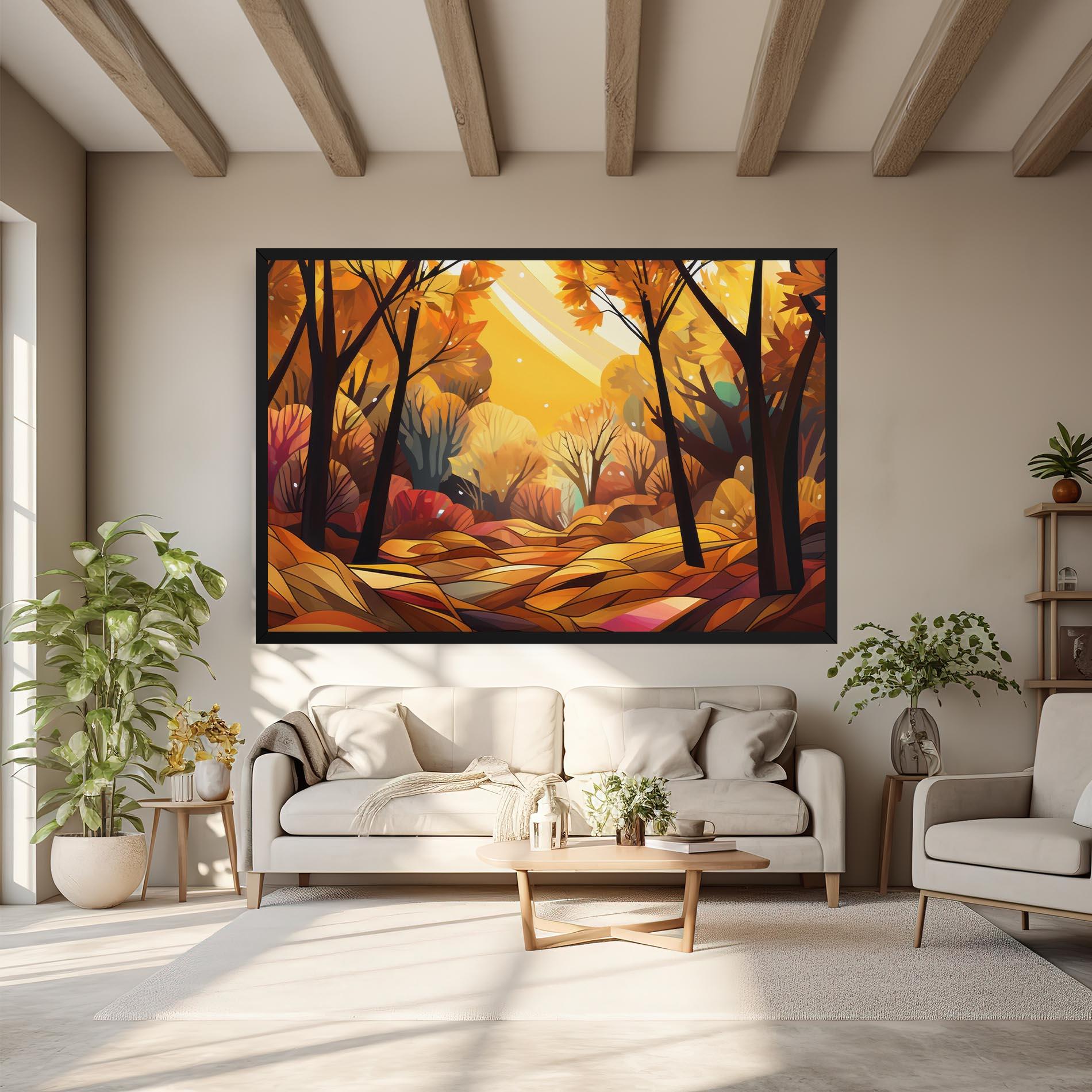 Leinwandbild Autumn Forest Art mockup 6