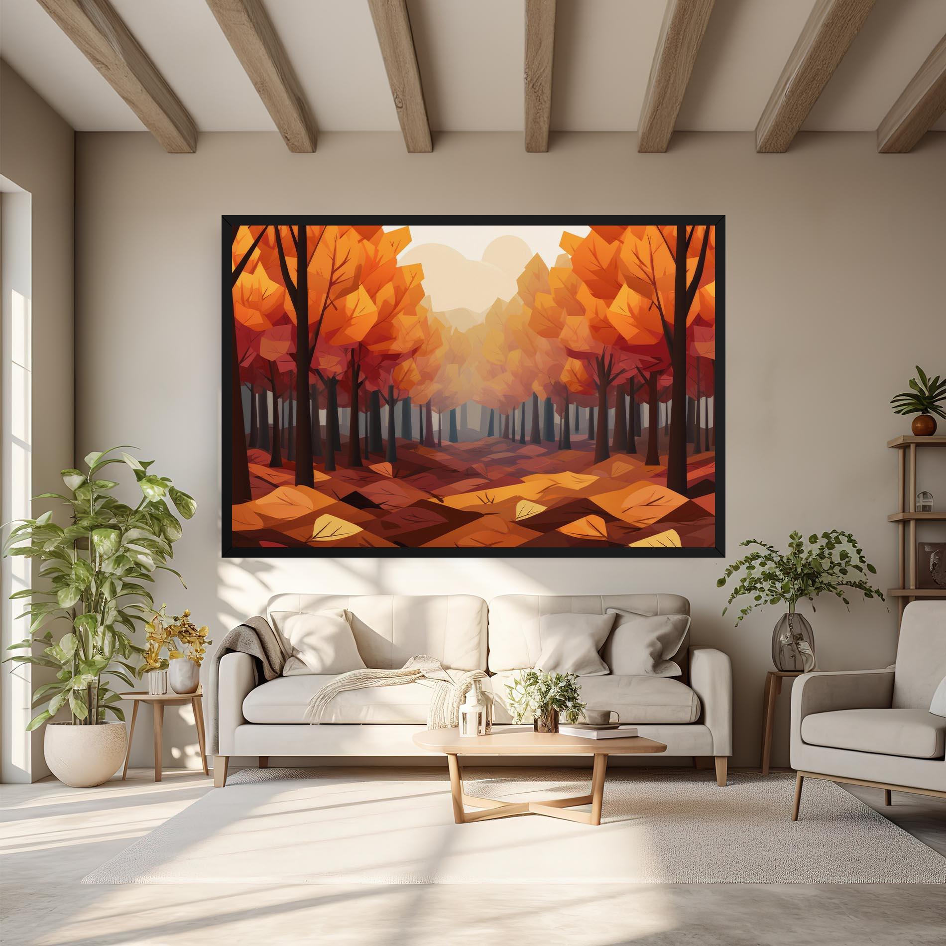 Leinwandbild Autumn Forest View mockup 6