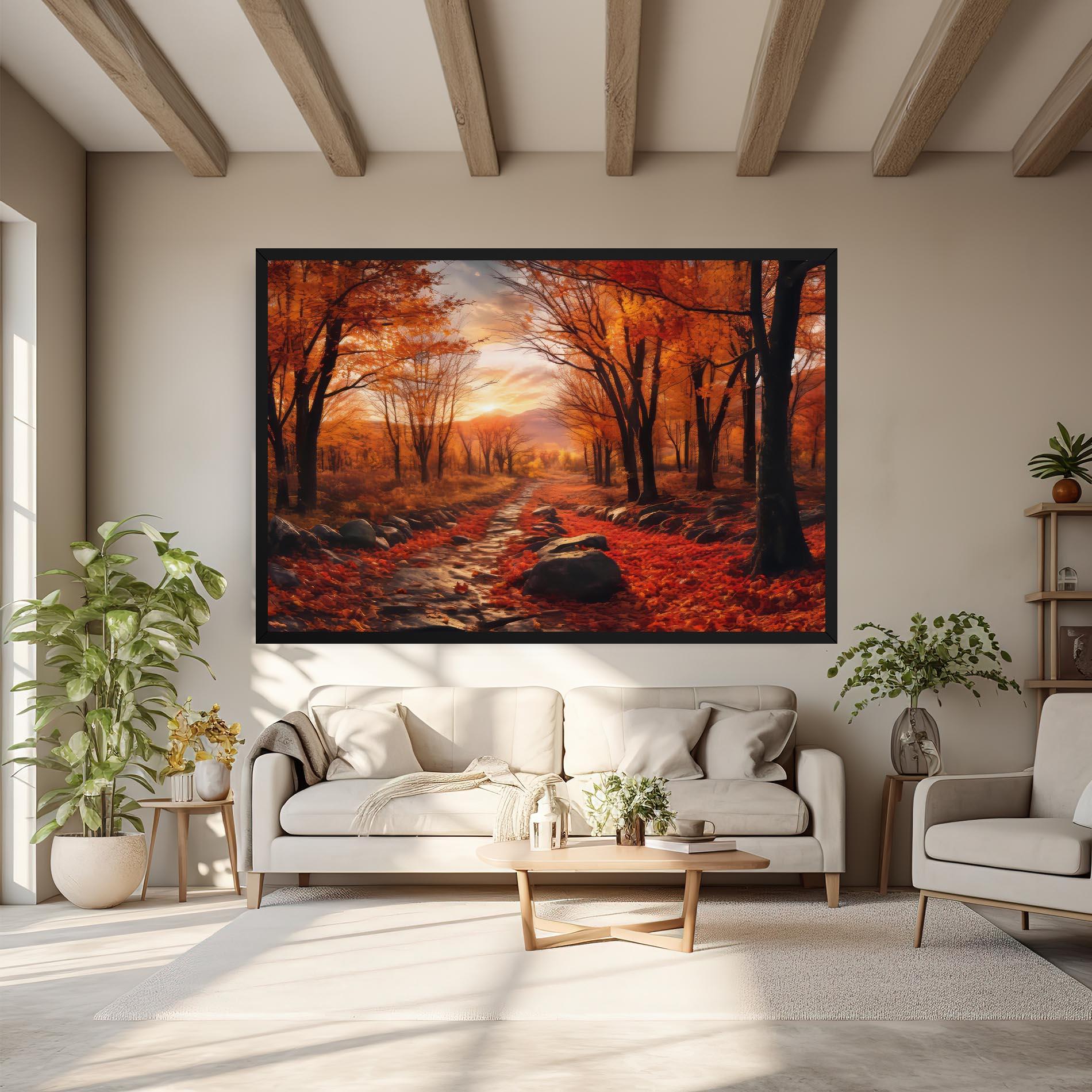 Leinwandbild Autumn Path mockup 6