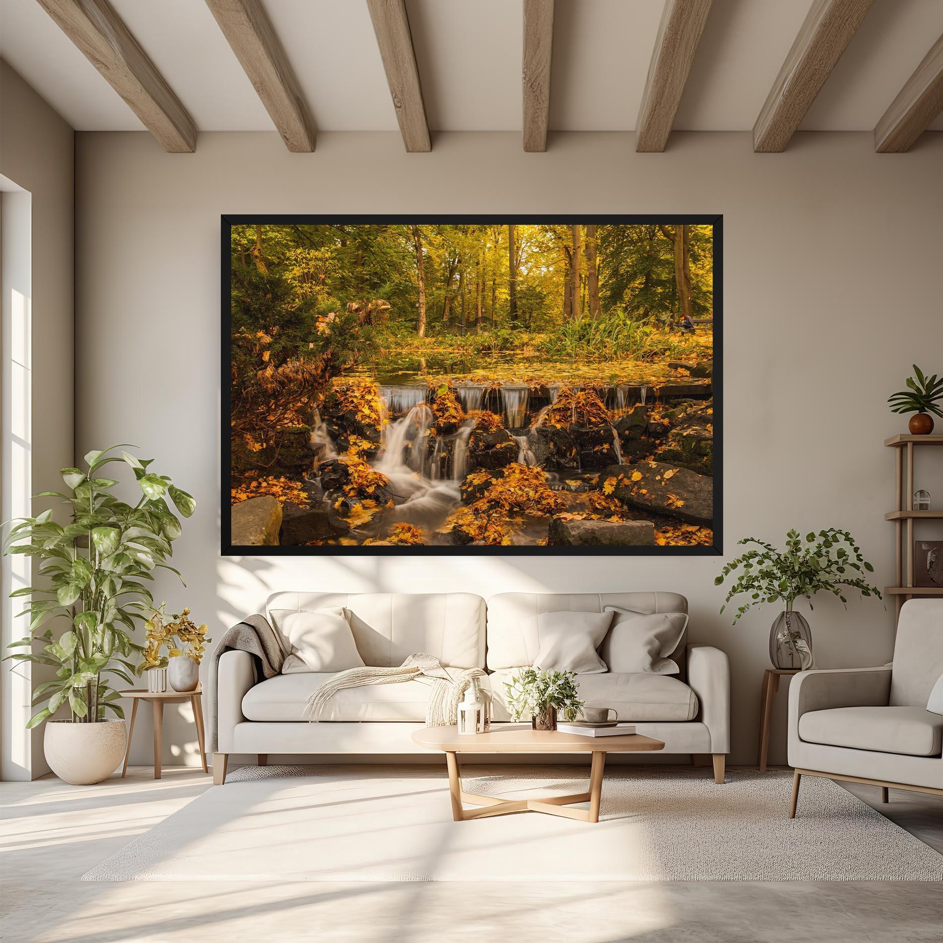 Leinwandbild Autumn Waterfall mockup 6
