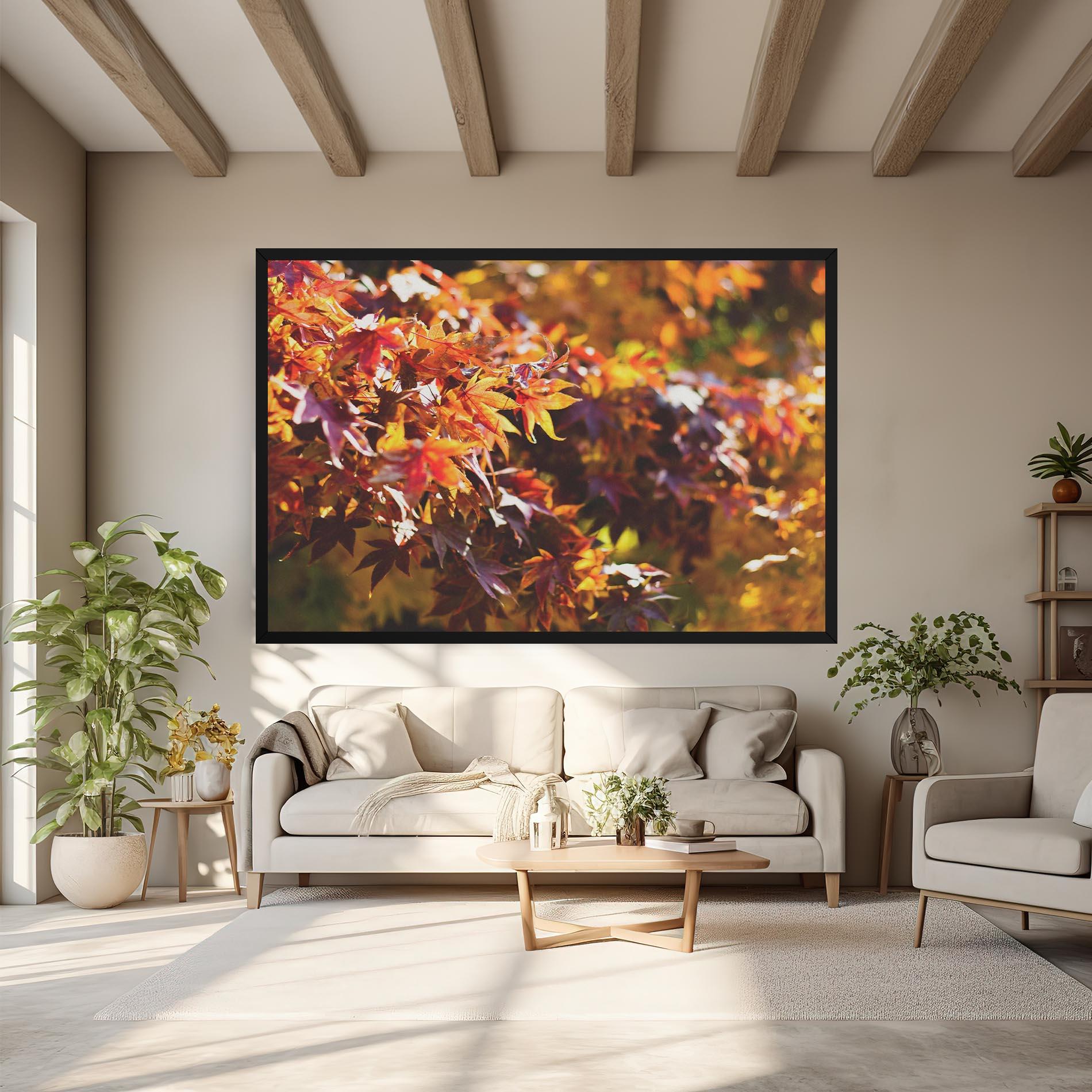 Leinwandbild Dark Red Leaves mockup 6