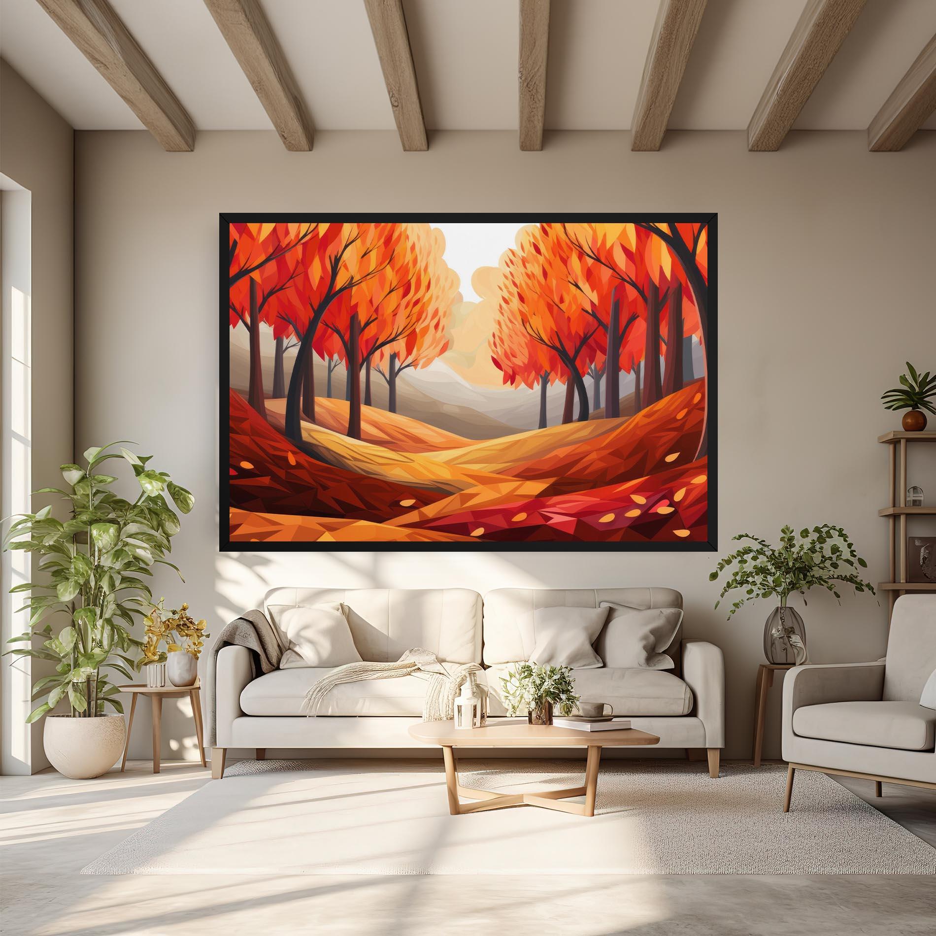 Leinwandbild Red Trees Art mockup 6