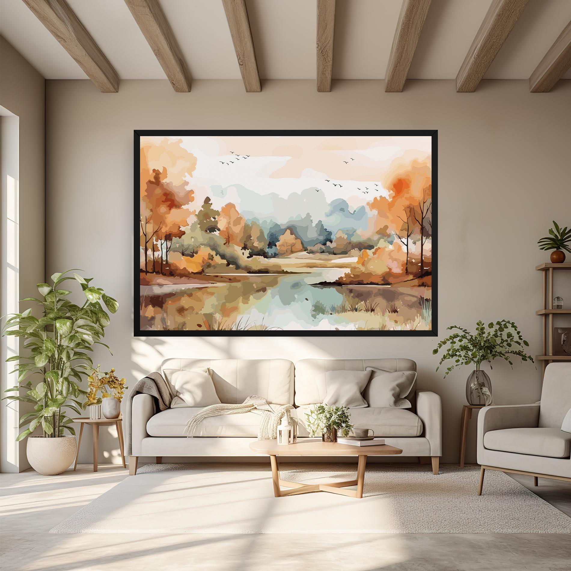 Leinwandbild Watercolor Autumn mockup 6