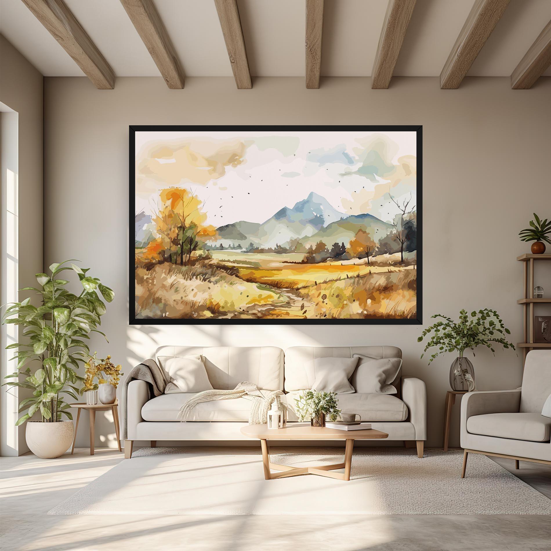 Leinwandbild Yellow Blue Autumn mockup 6