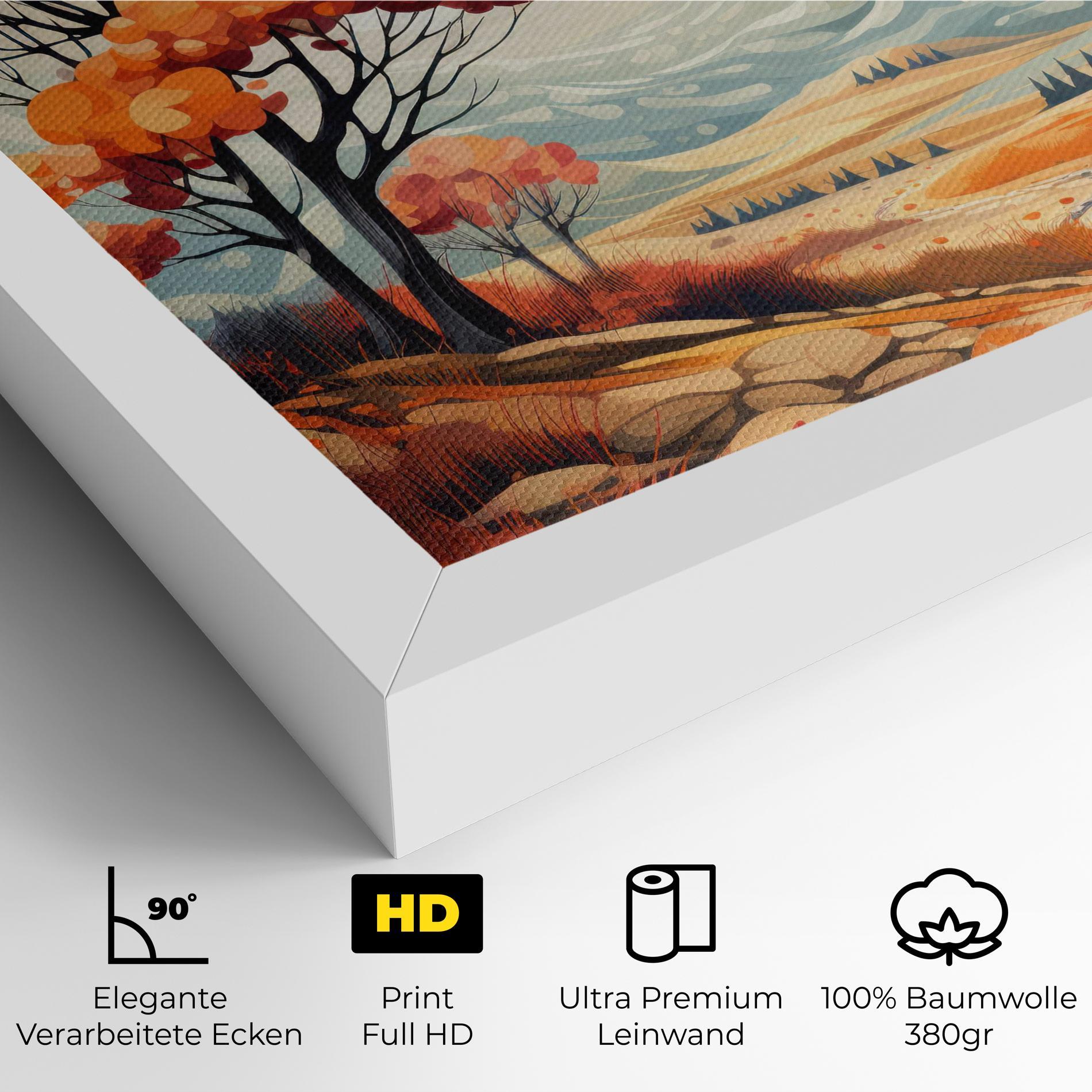 Leinwandbild Autumn Tree Painting mockup 4