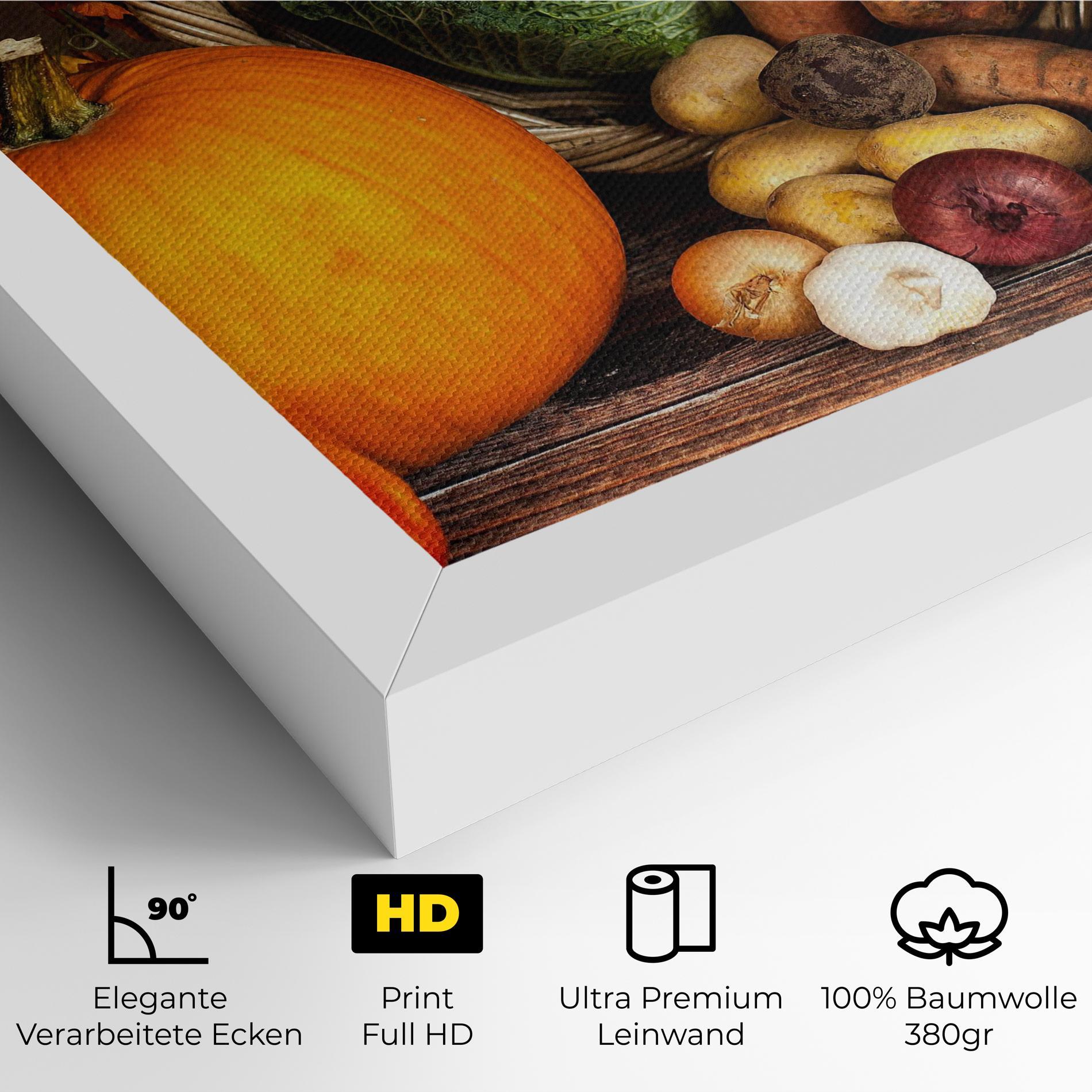 Leinwandbild Autumn Vegetables mockup 4
