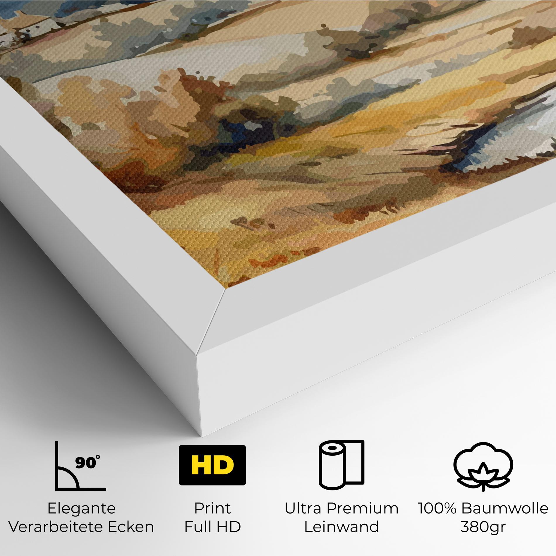 Leinwandbild Blue Orange Autumn mockup 4