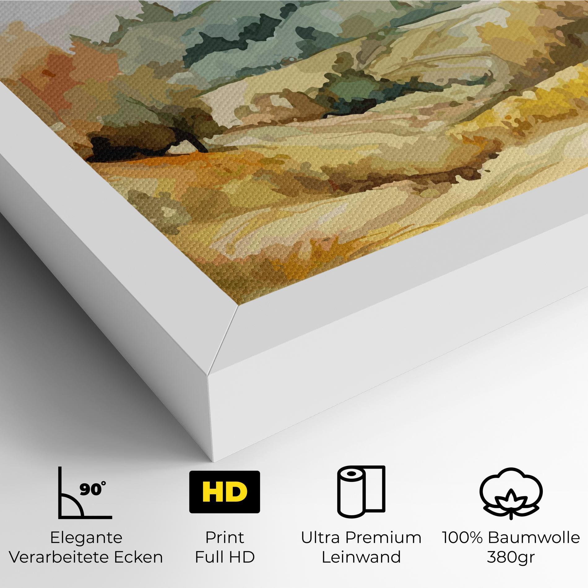 Leinwandbild Green Yellow Autumn mockup 4