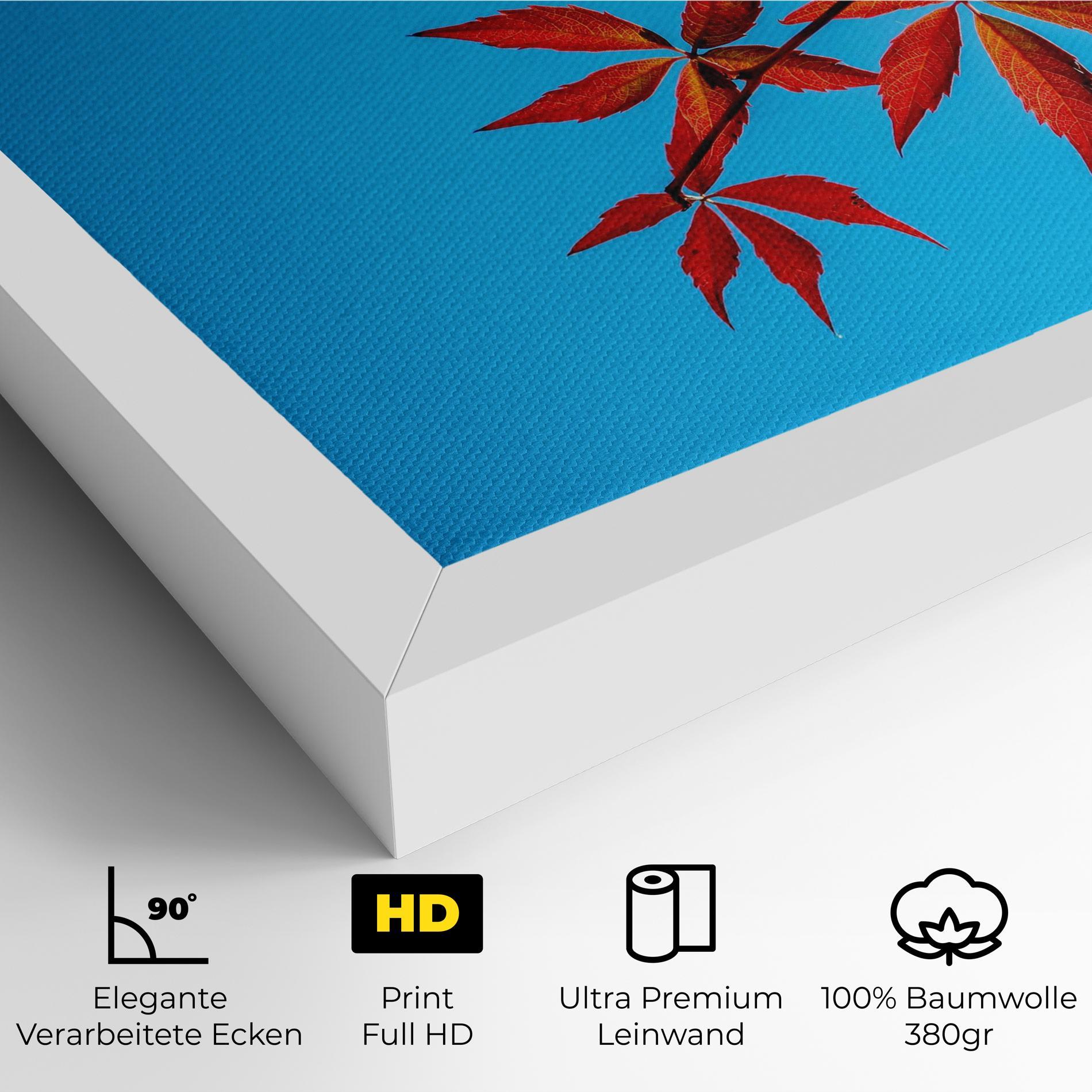 Leinwandbild Red Small Leaves mockup 4