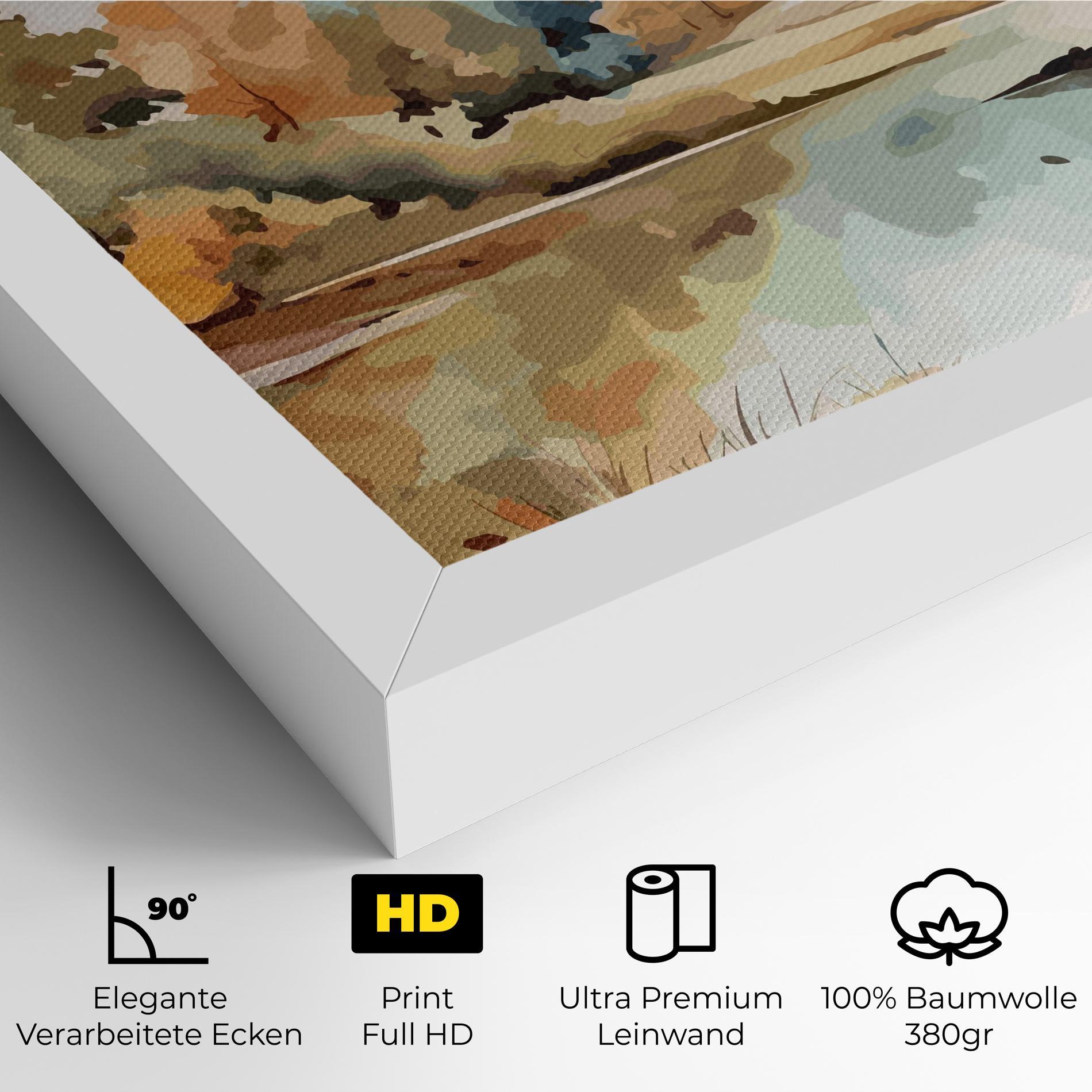 Leinwandbild Watercolor Autumn mockup 4