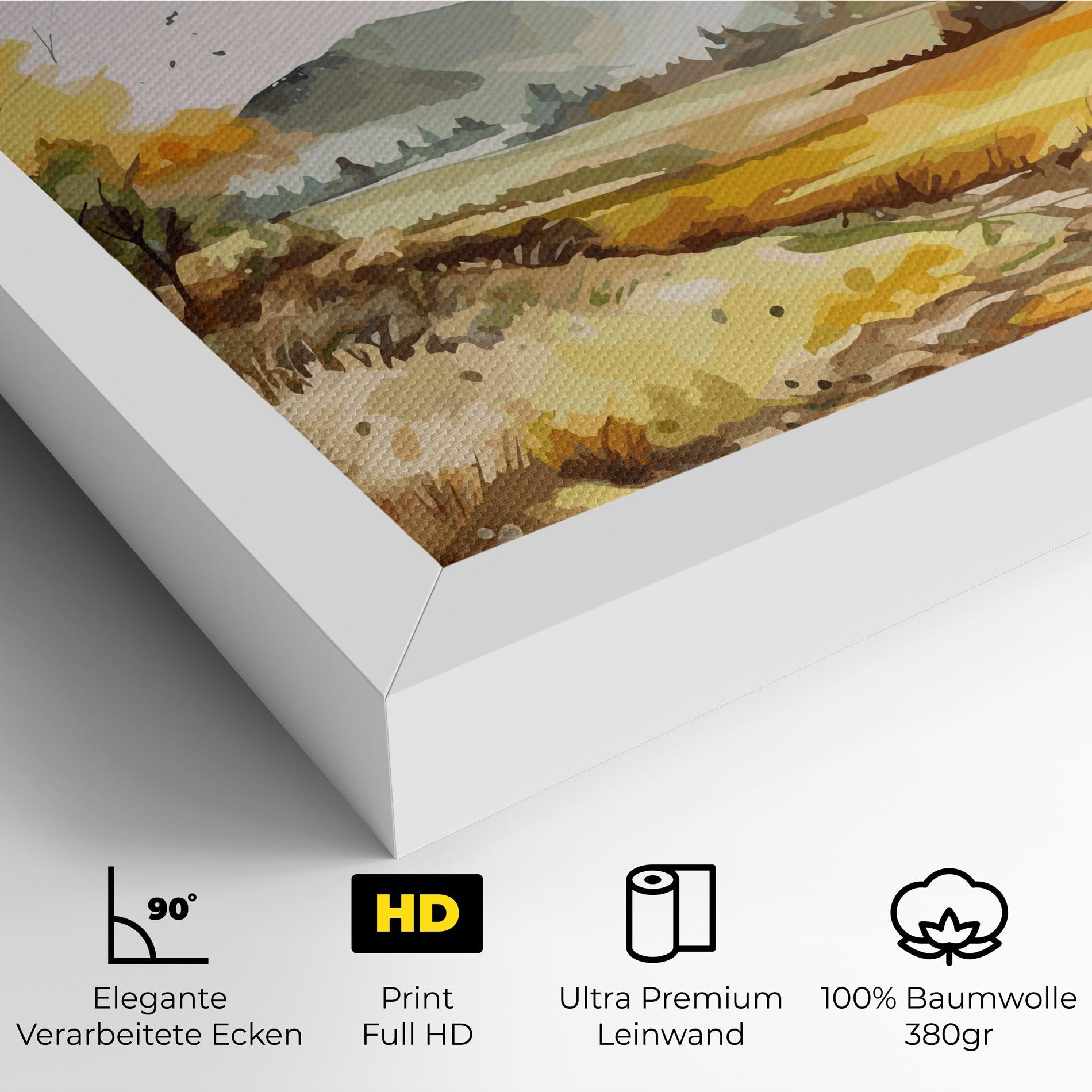 Leinwandbild Yellow Blue Autumn mockup 4