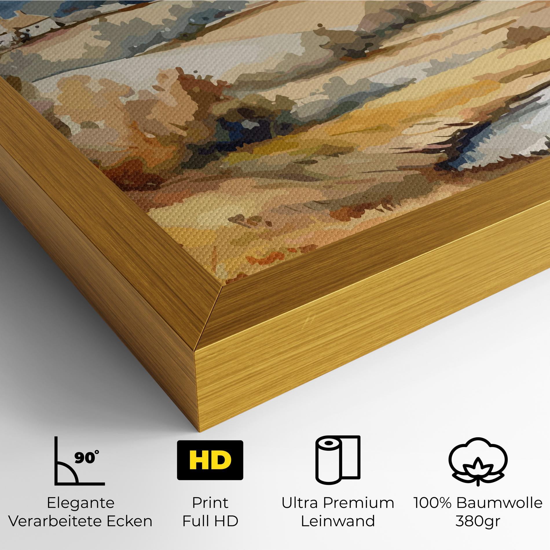 Leinwandbild Blue Orange Autumn mockup 4