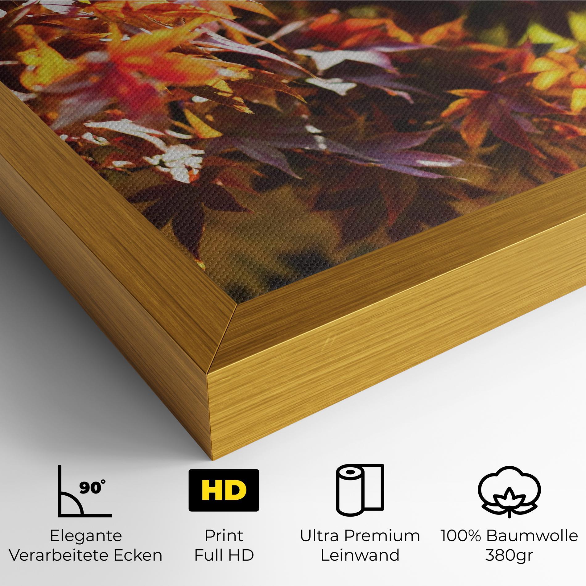Leinwandbild Dark Red Leaves mockup 4