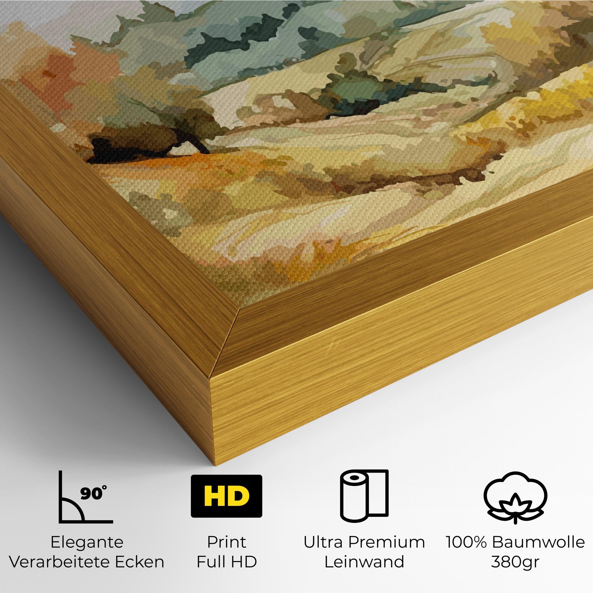 Leinwandbild Green Yellow Autumn mockup 4