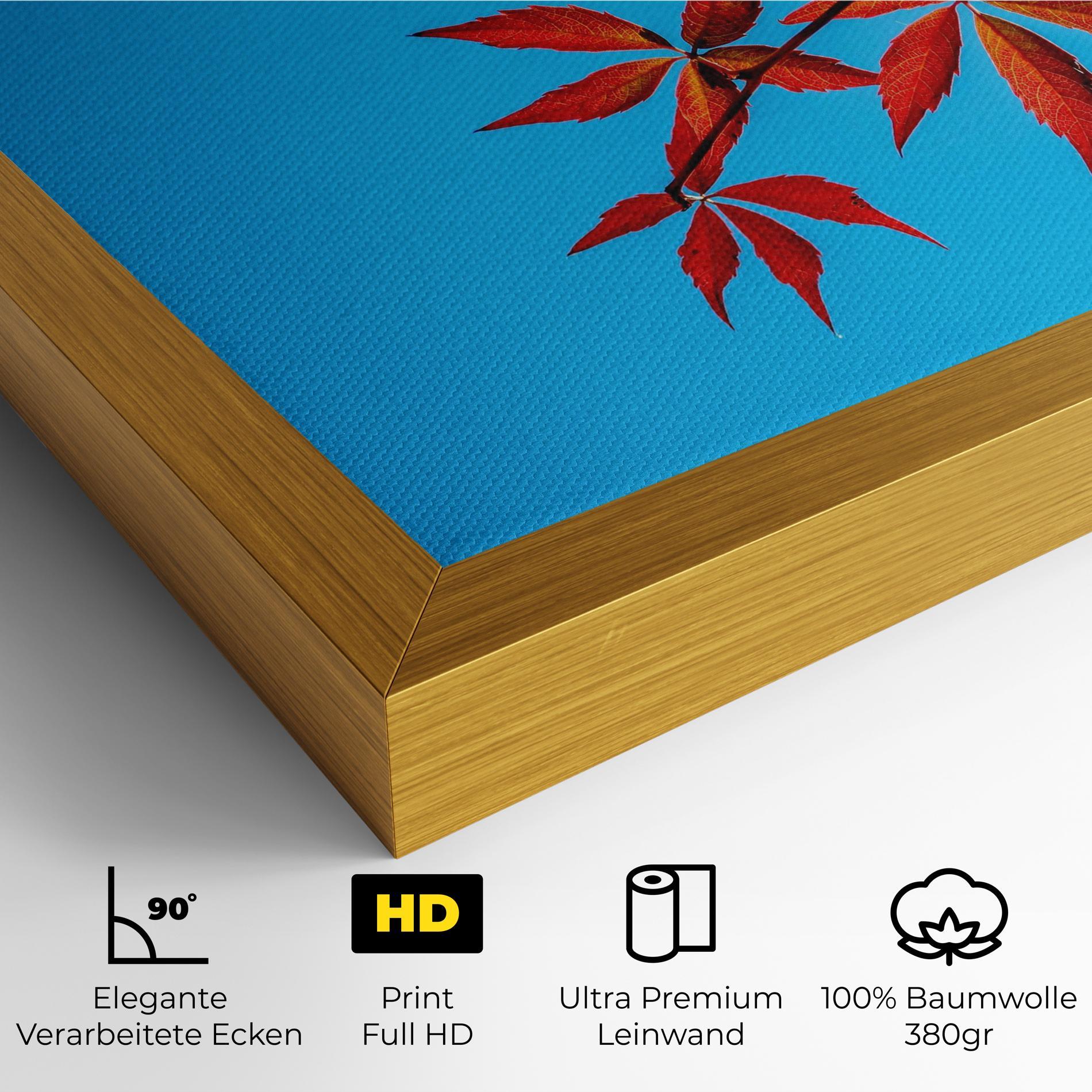 Leinwandbild Red Small Leaves mockup 4