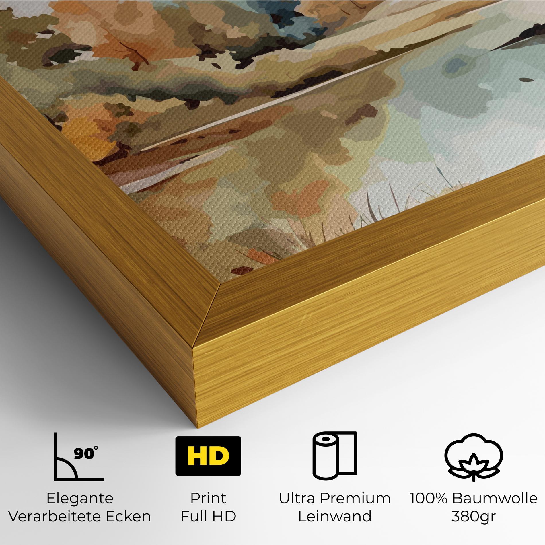 Leinwandbild Watercolor Autumn mockup 4