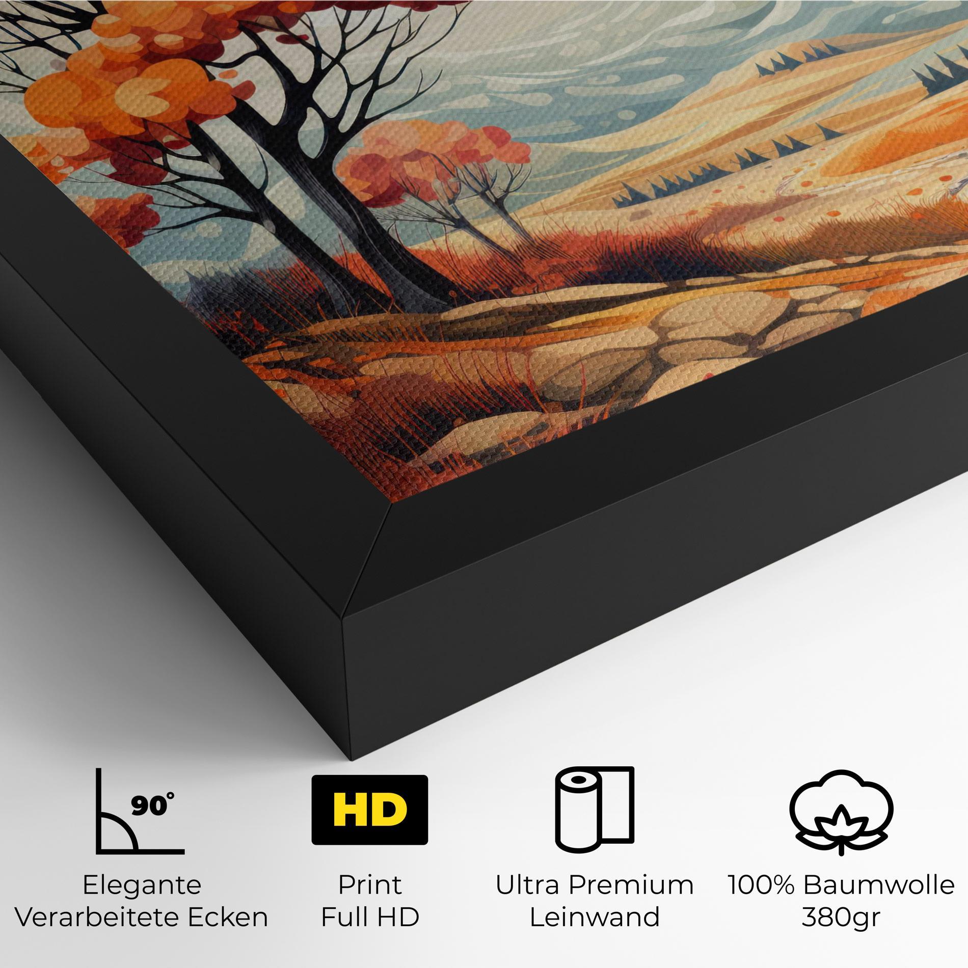 Leinwandbild Autumn Tree Painting mockup 4