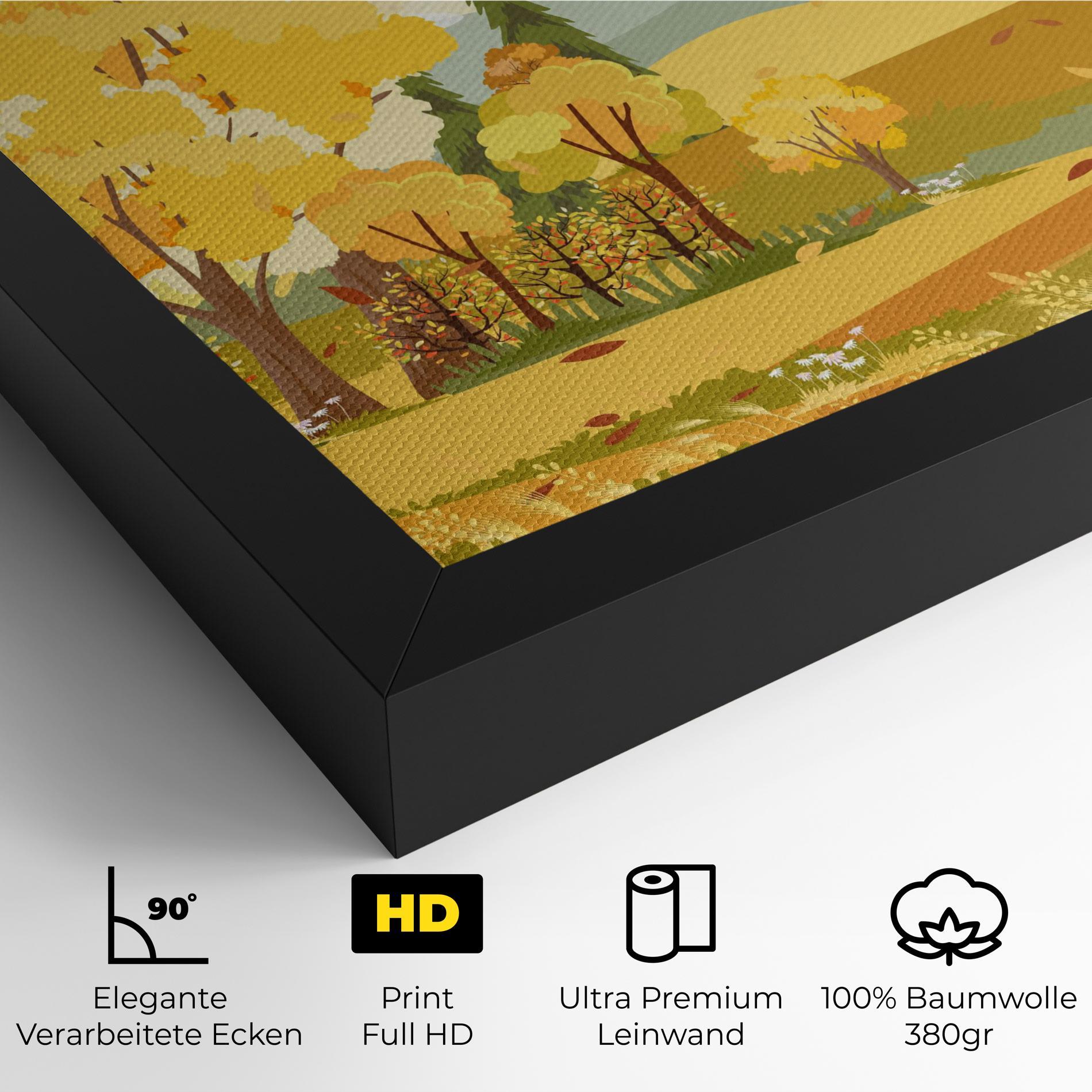 Leinwandbild Autumn Yellow View mockup 4