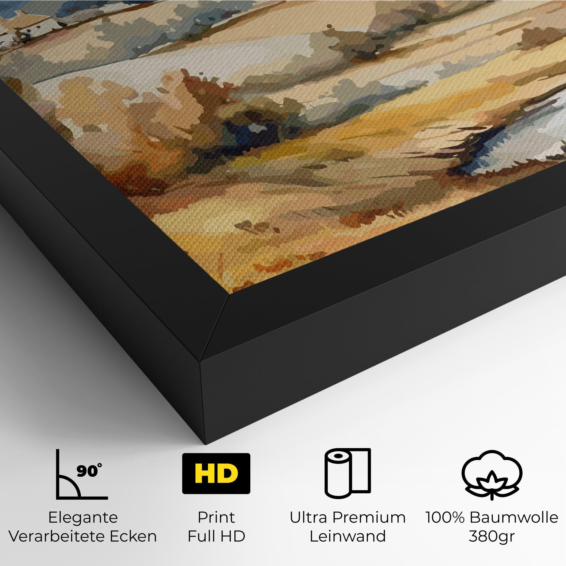 Leinwandbild Blue Orange Autumn mockup 4