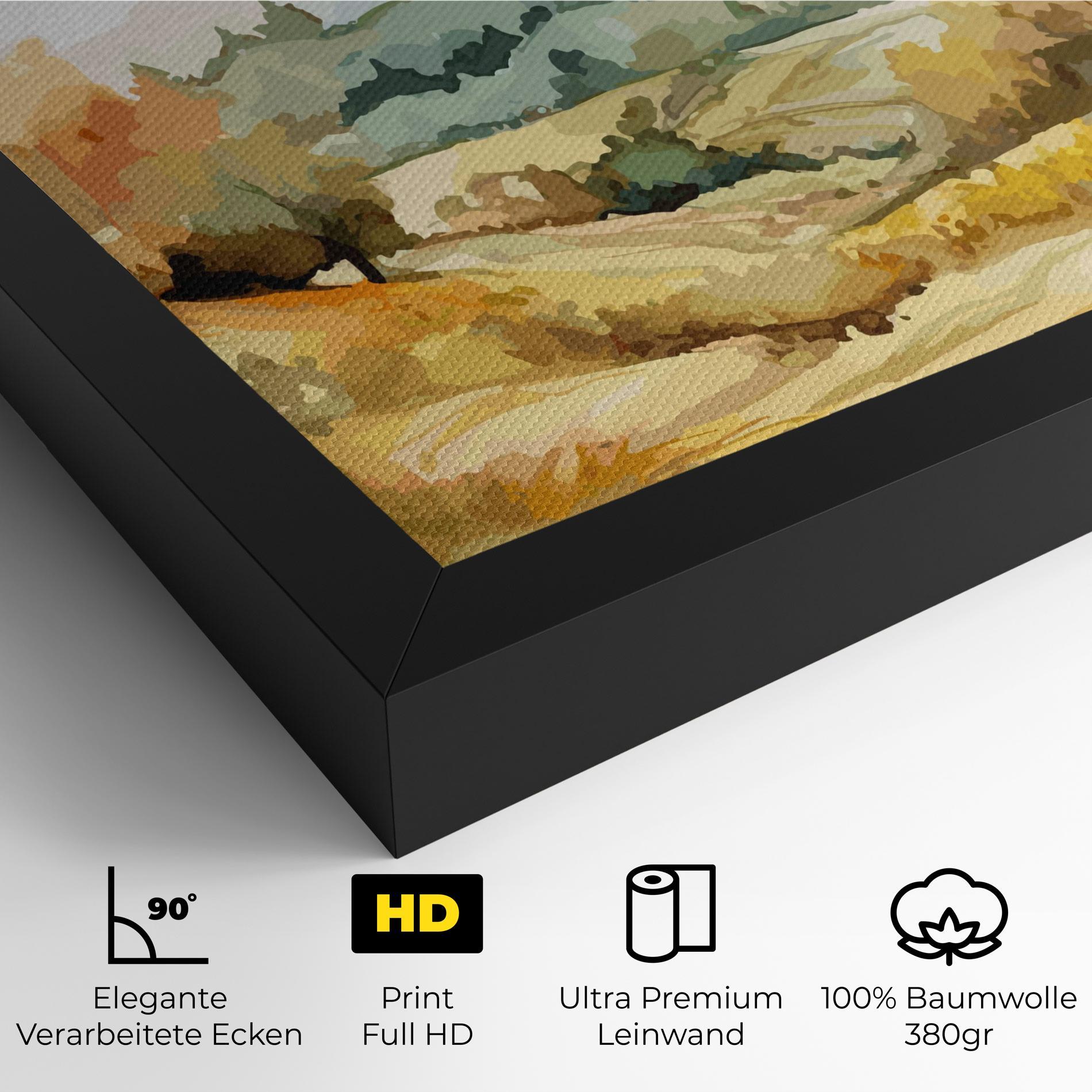 Leinwandbild Green Yellow Autumn mockup 4