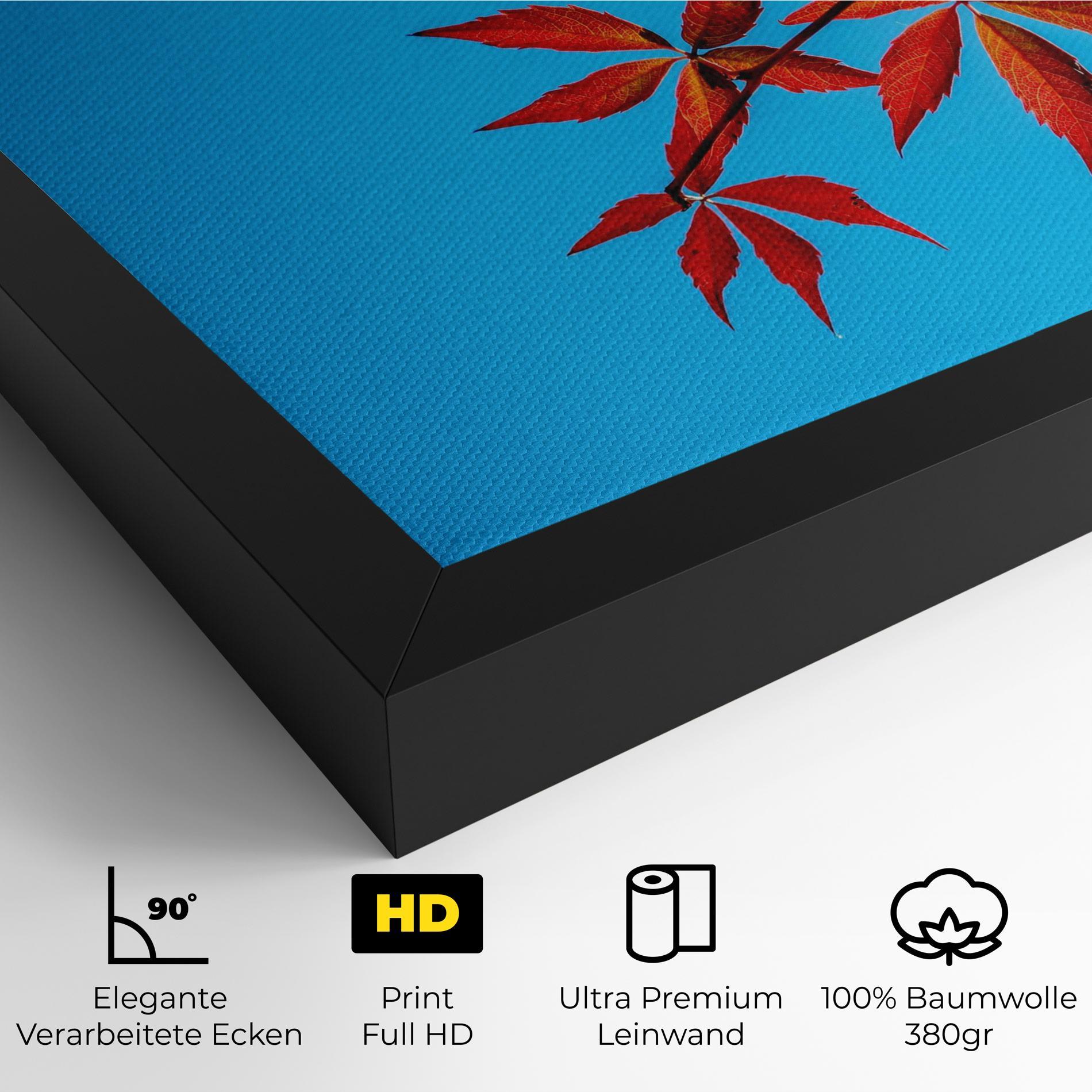 Leinwandbild Red Small Leaves mockup 4