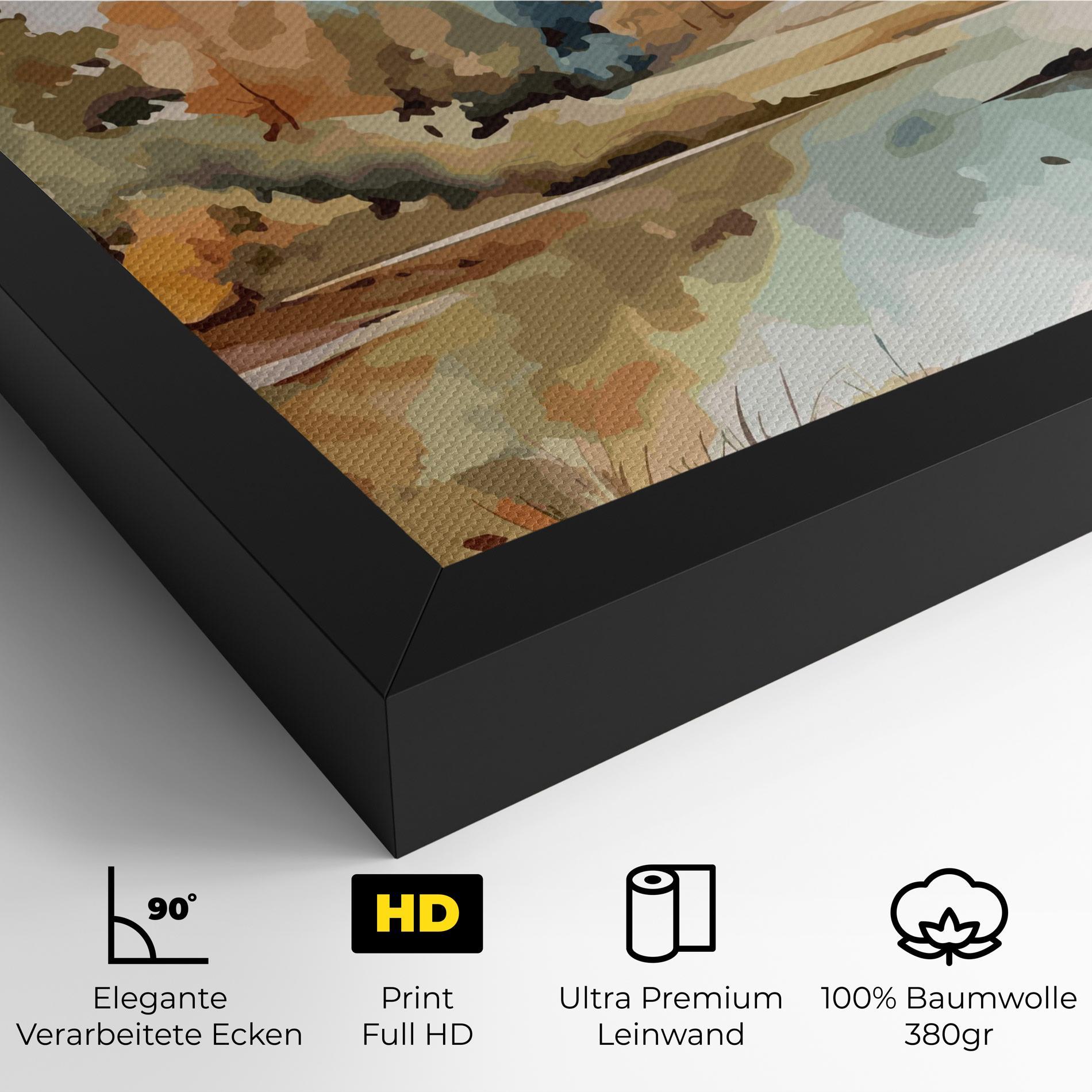 Leinwandbild Watercolor Autumn mockup 4