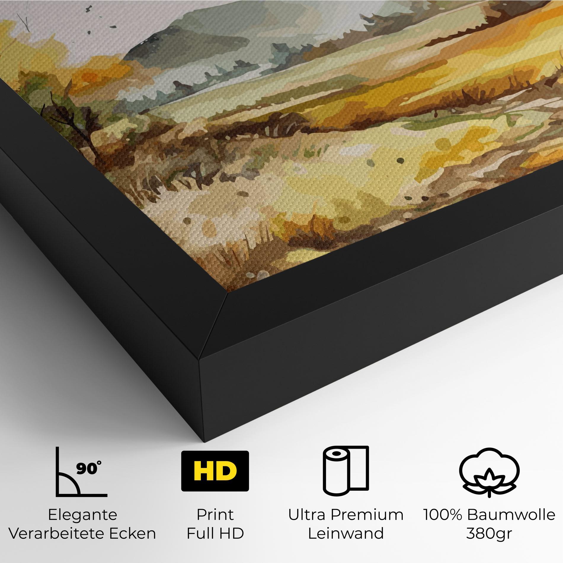 Leinwandbild Yellow Blue Autumn mockup 4