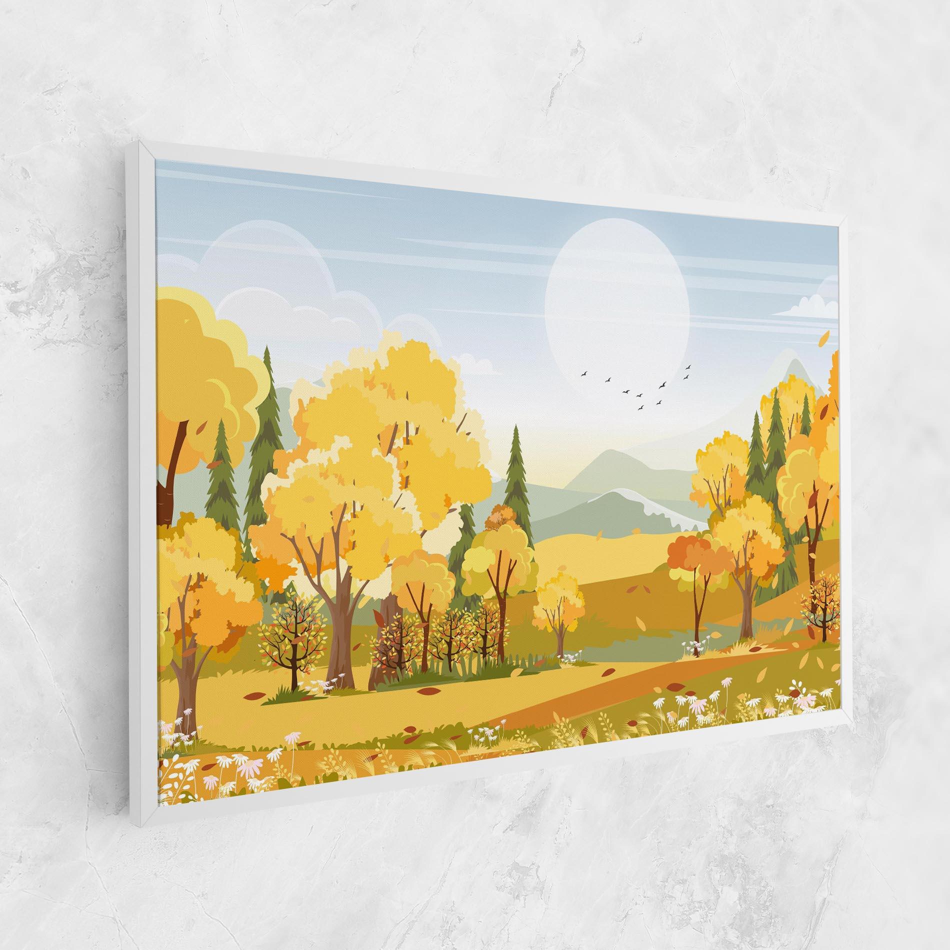 Leinwandbild Autumn Yellow View mockup 1