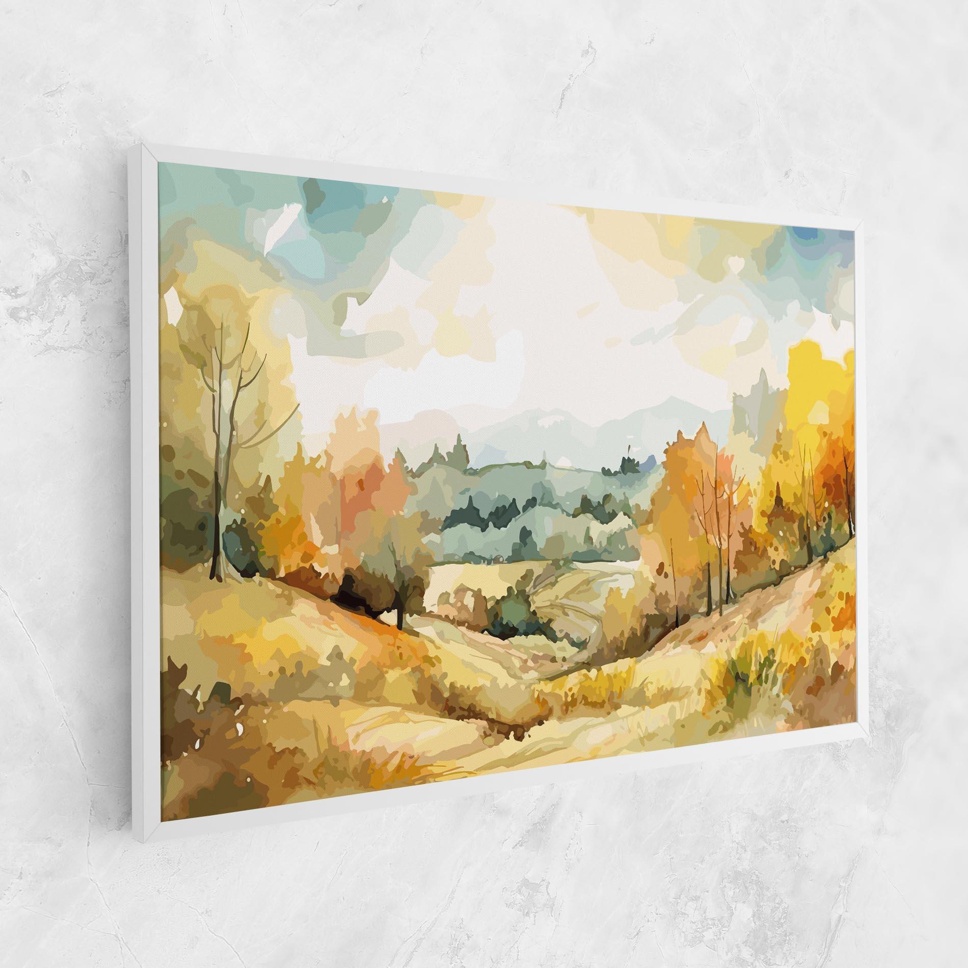 Leinwandbild Green Yellow Autumn mockup 1