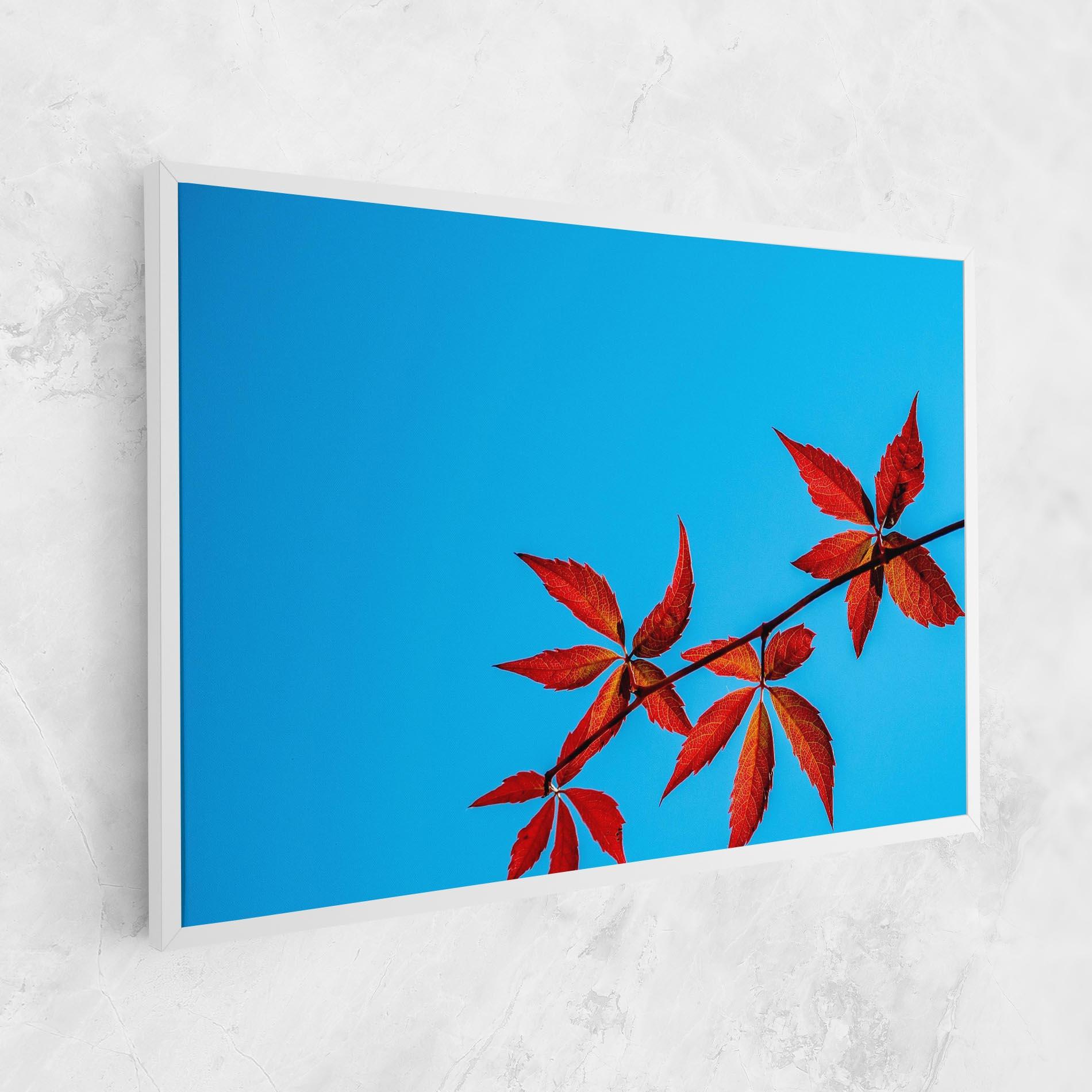 Leinwandbild Red Small Leaves mockup 1
