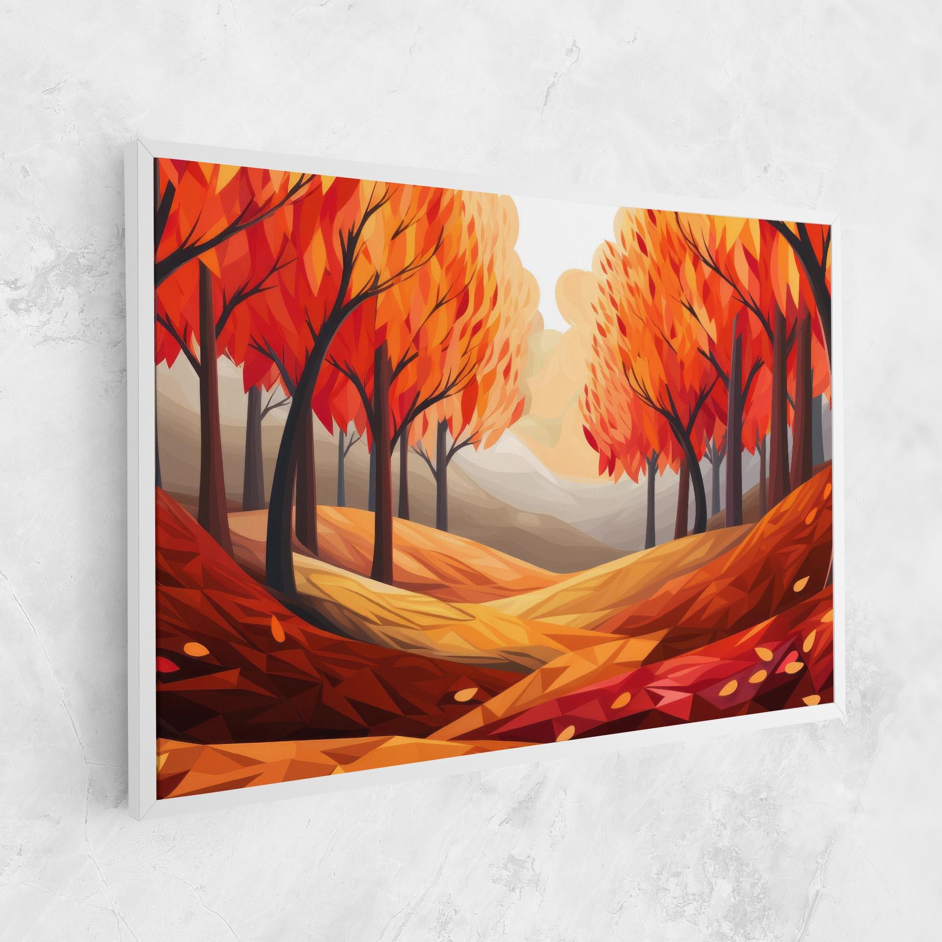 Leinwandbild Red Trees Art mockup 1