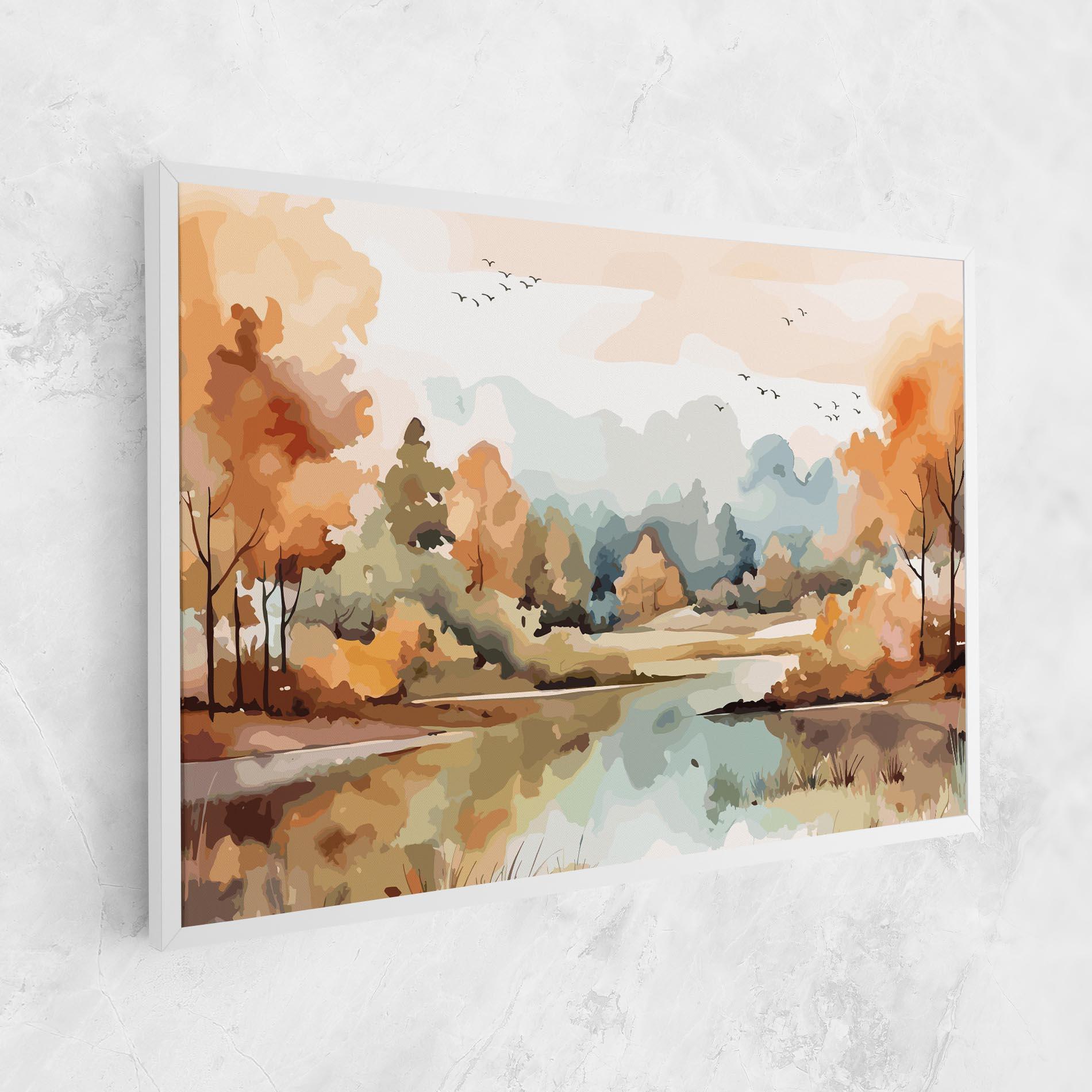 Leinwandbild Watercolor Autumn mockup 1