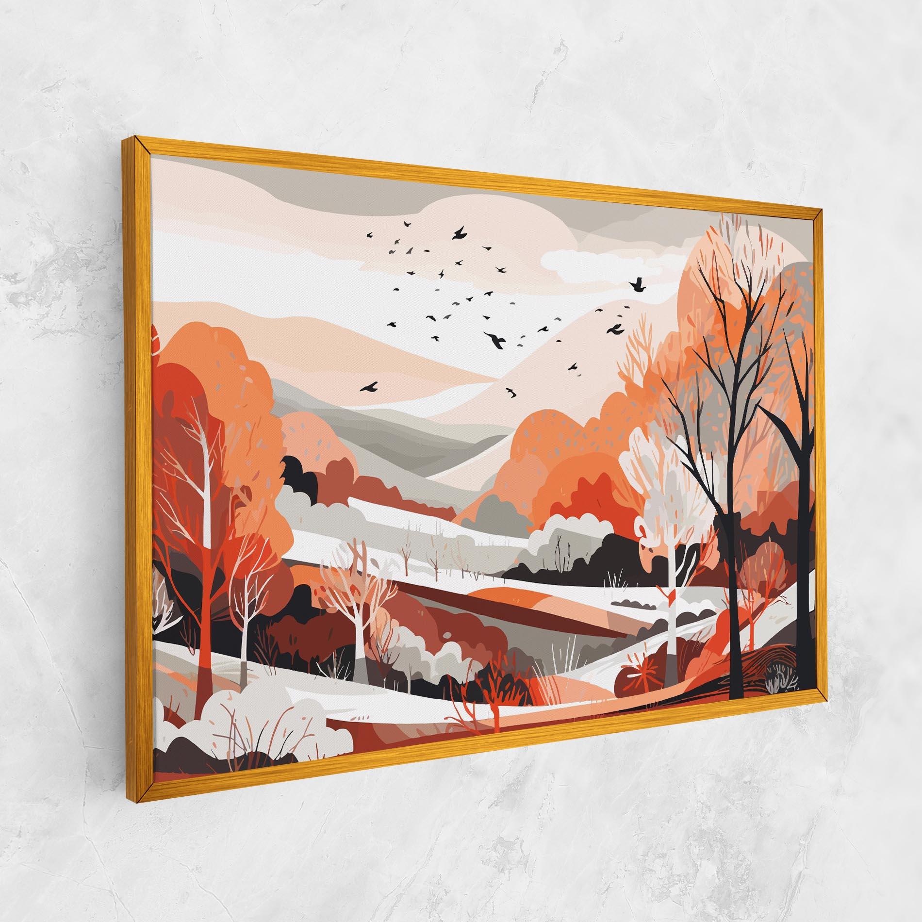 Leinwandbild Grey Orange Autumn mockup 1