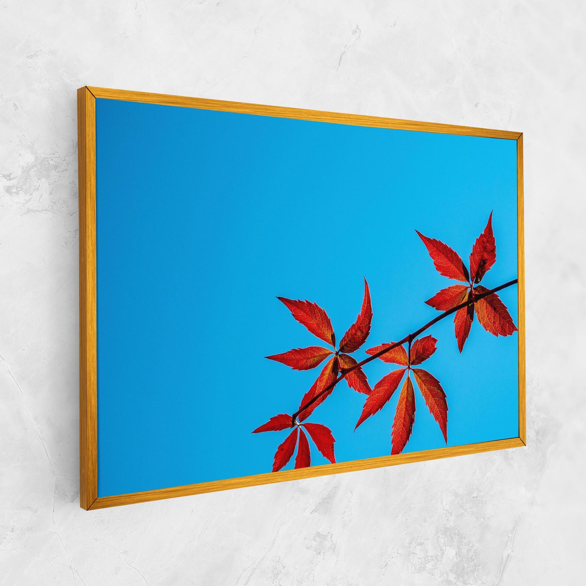 Leinwandbild Red Small Leaves mockup 1