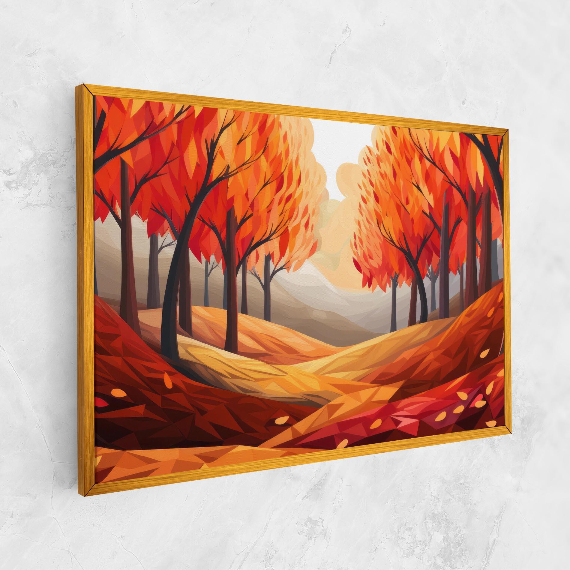 Leinwandbild Red Trees Art mockup 1