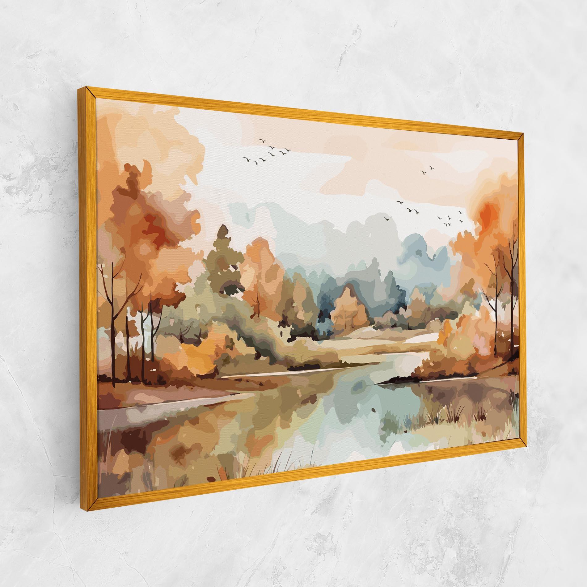 Leinwandbild Watercolor Autumn mockup 1