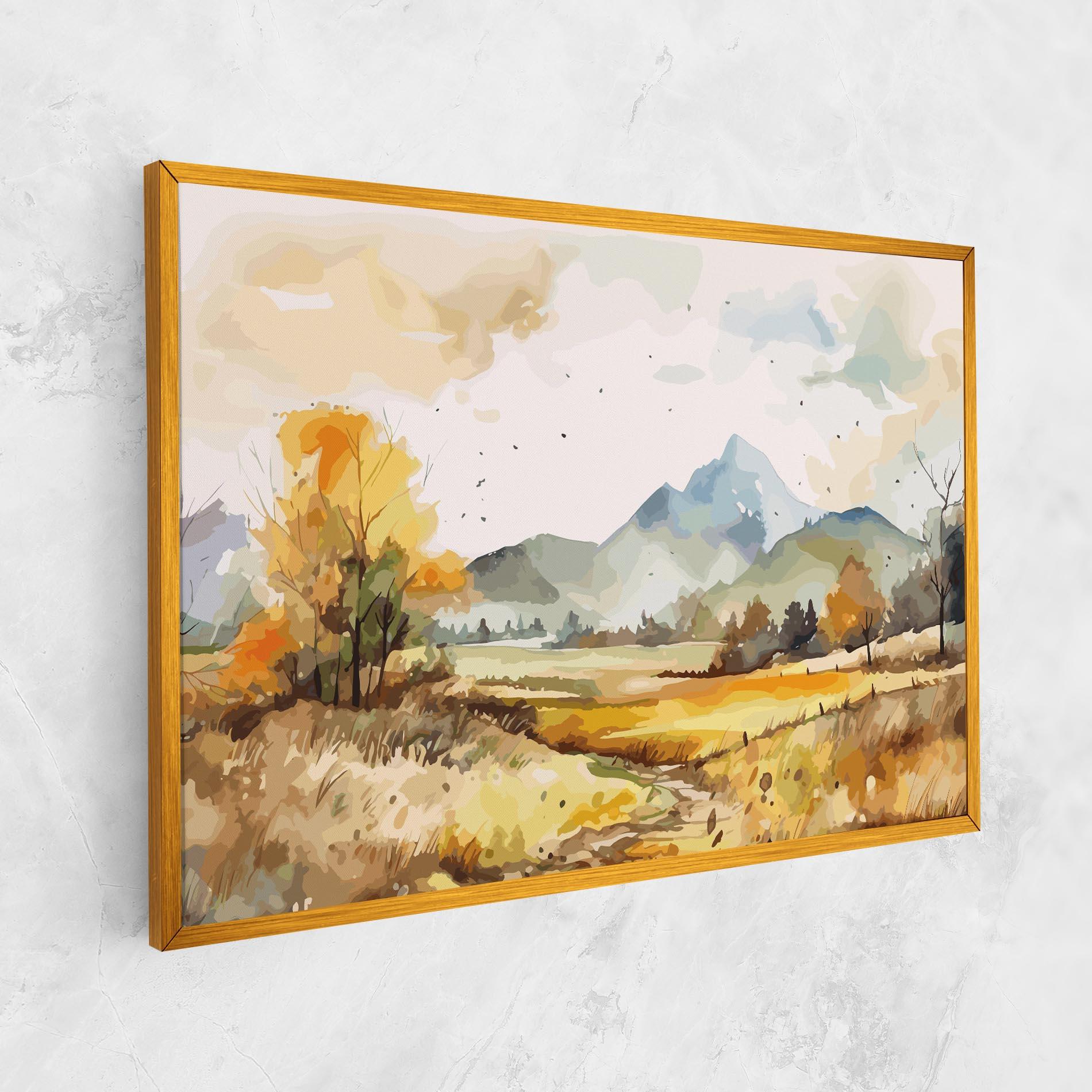 Leinwandbild Yellow Blue Autumn mockup 1