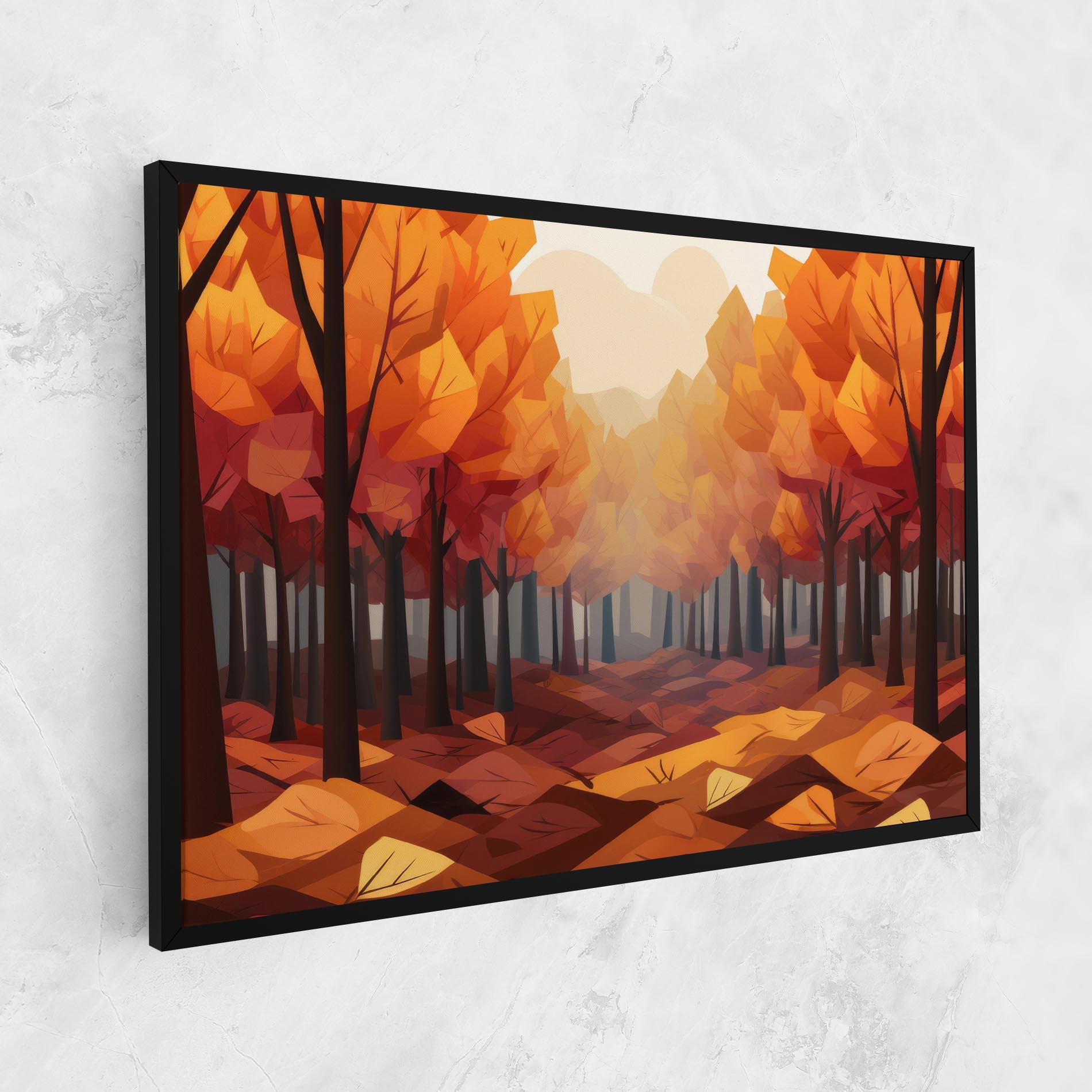 Leinwandbild Autumn Forest View mockup 1